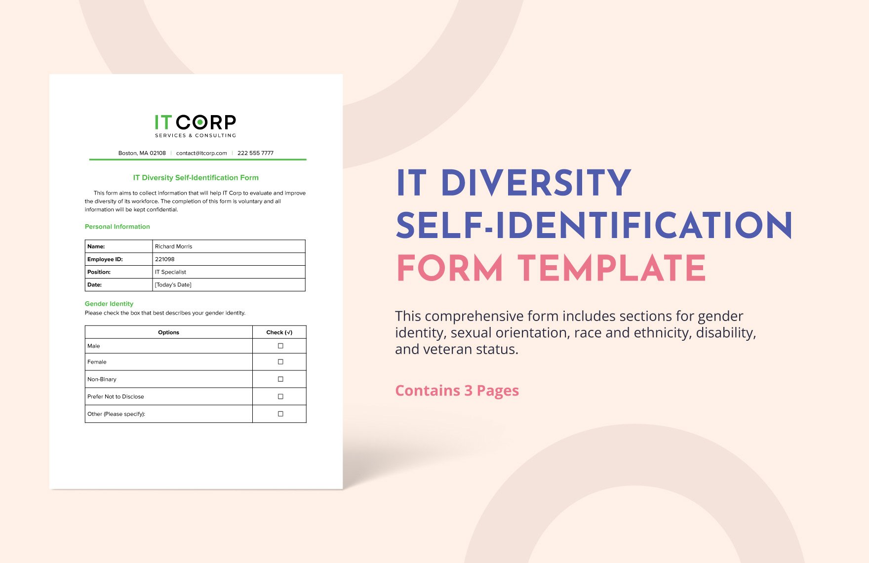 IT Diversity Self-Identification Form Template