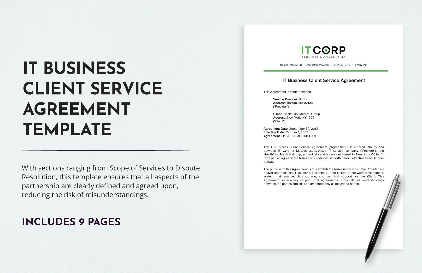 IT Business Client Service Agreement Template