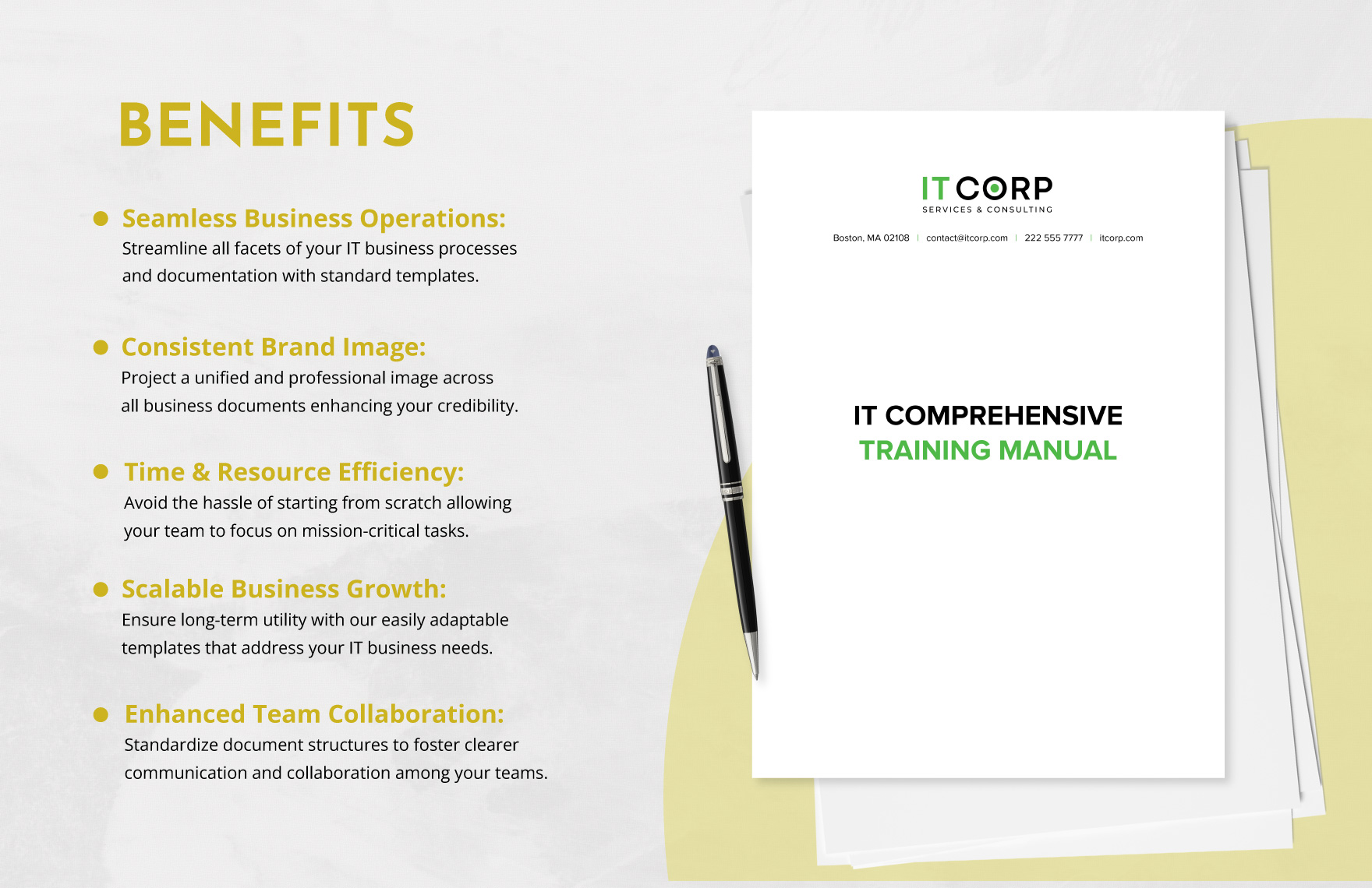 IT Comprehensive Training Manual Template