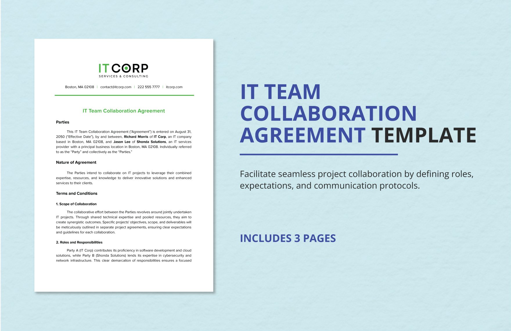 IT Team Collaboration Agreement Template
