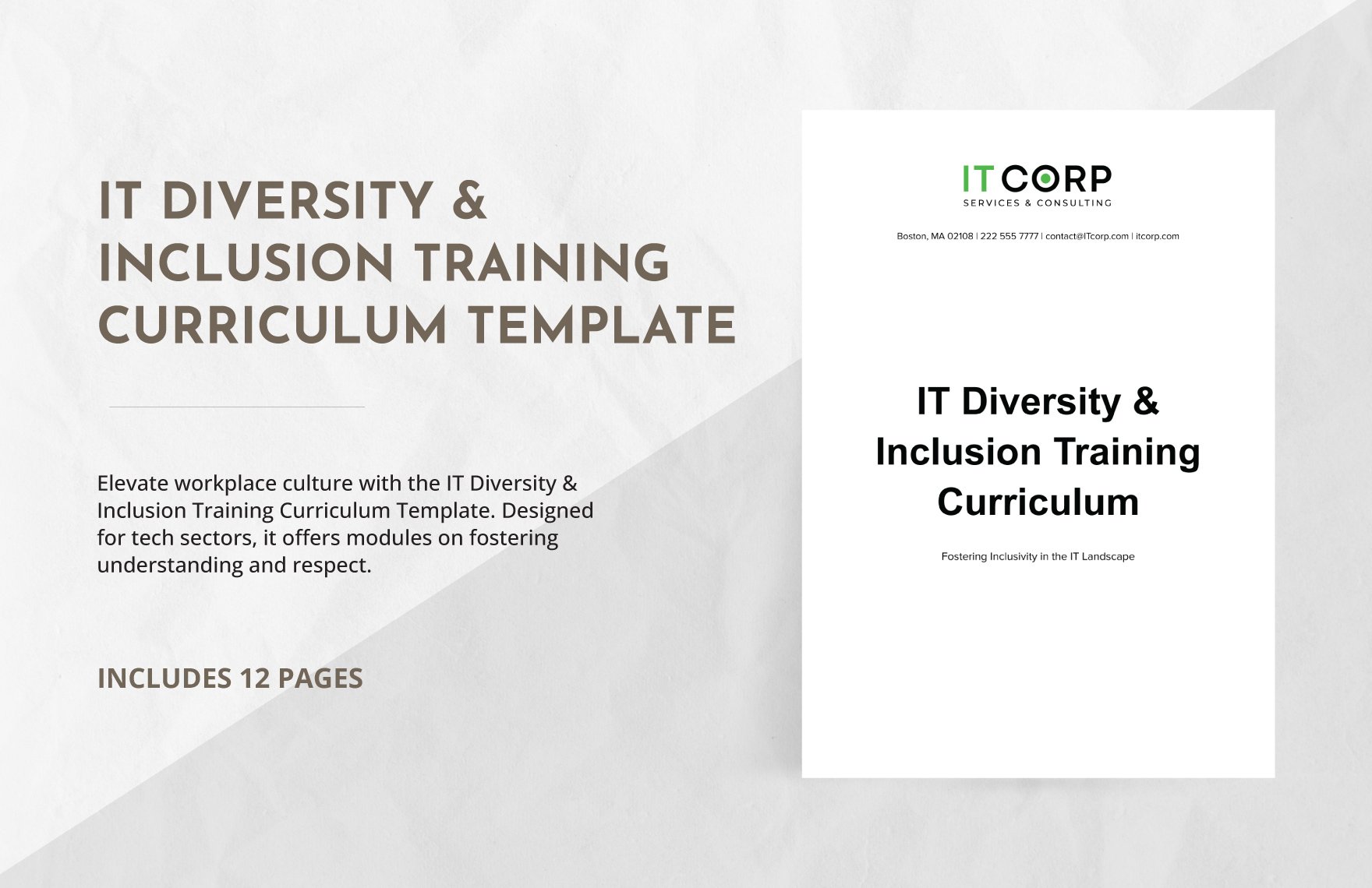 IT Diversity & Inclusion Training Curriculum Template