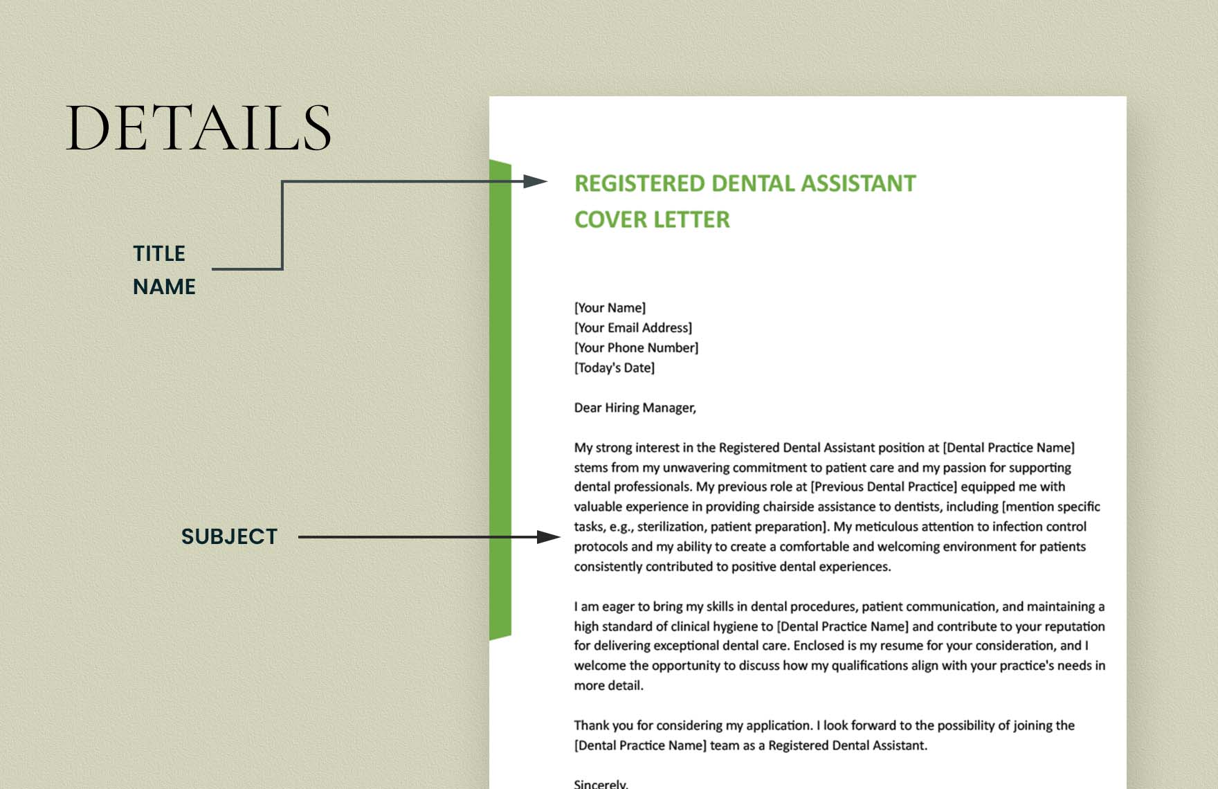 Registered Dental Assistant Cover Letter