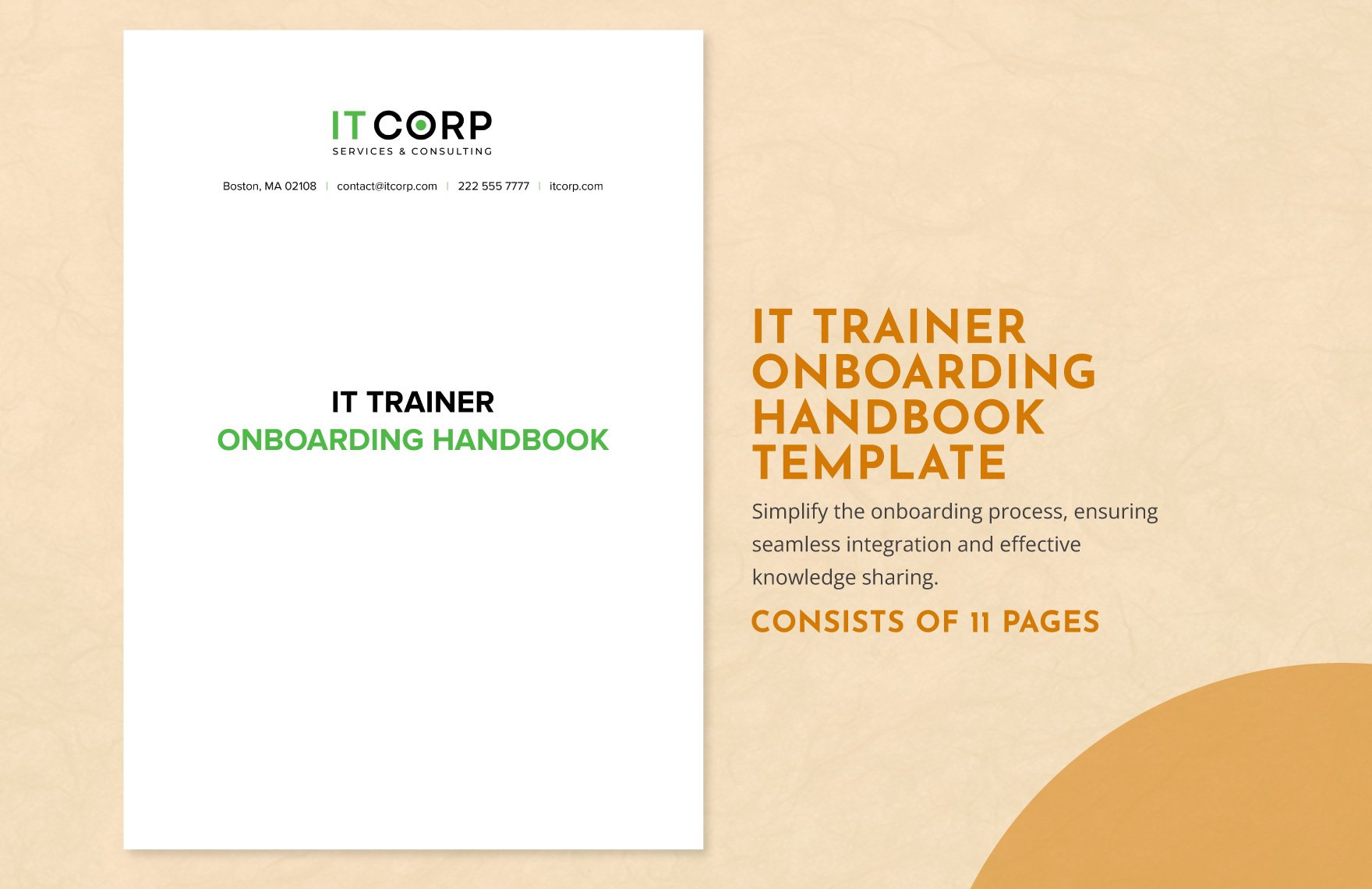 IT Trainer Onboarding Handbook Template in Word, Google Docs, PDF