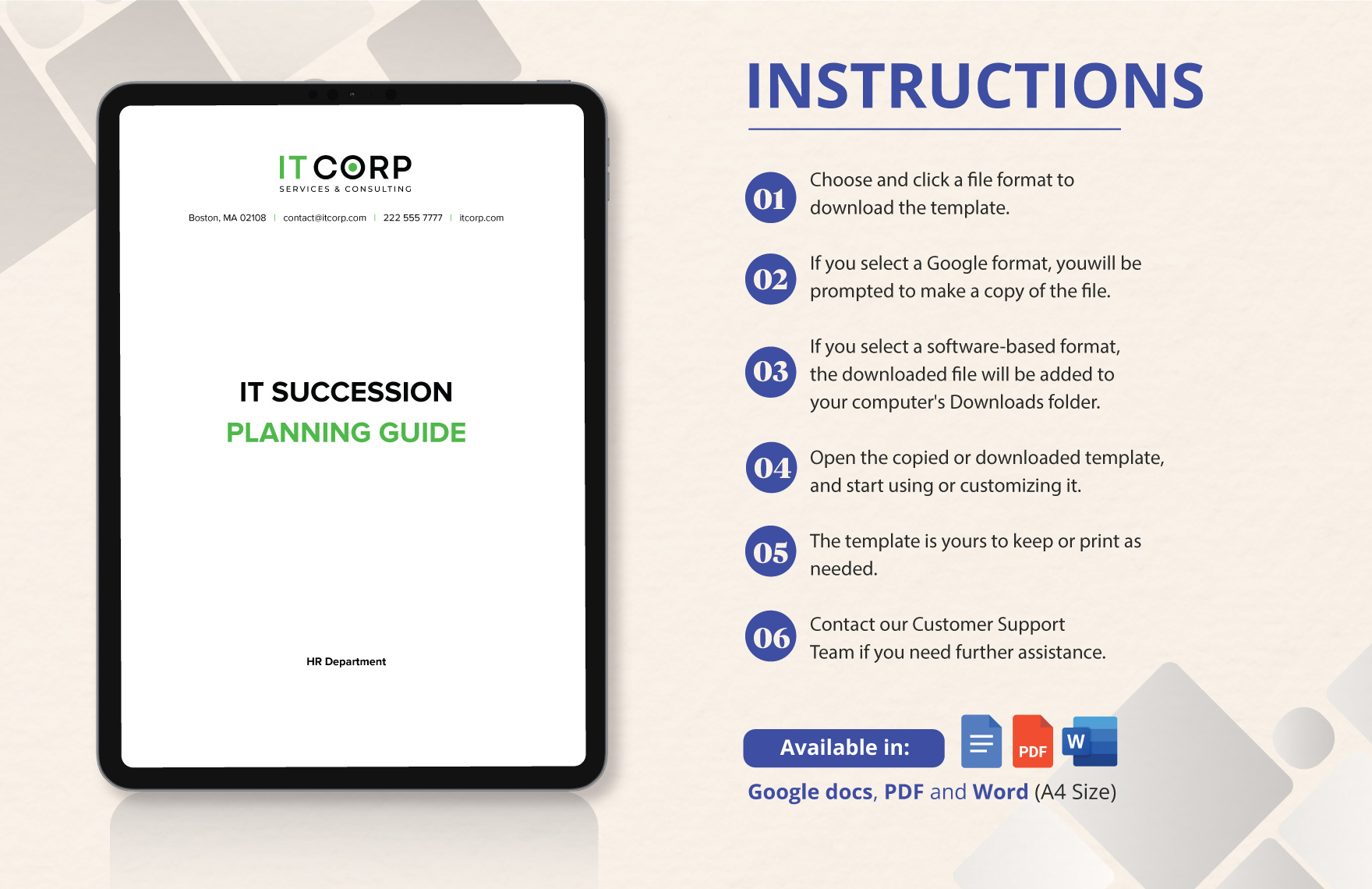 IT Succession Planning Guide Template