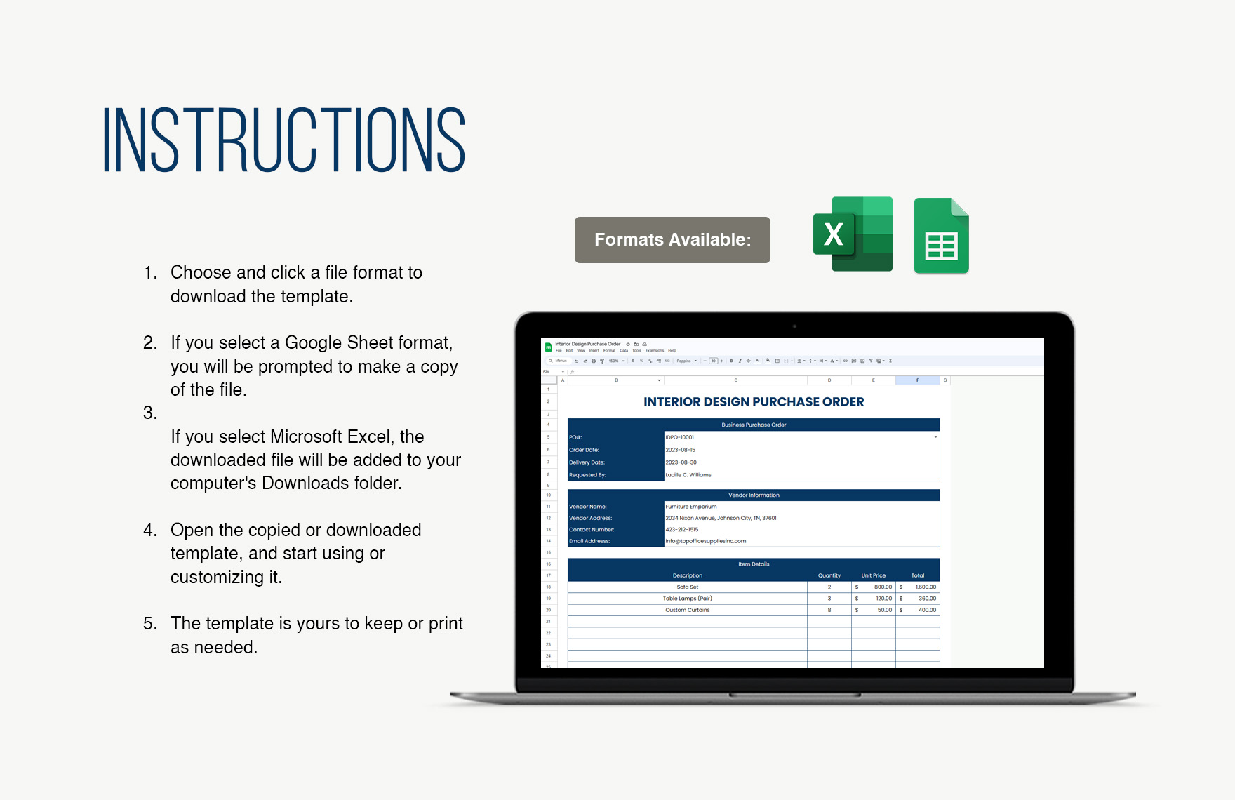 Interior Design Purchase Order Template Download In Excel Google   Interior Design Purchase Order Template Opjiq 