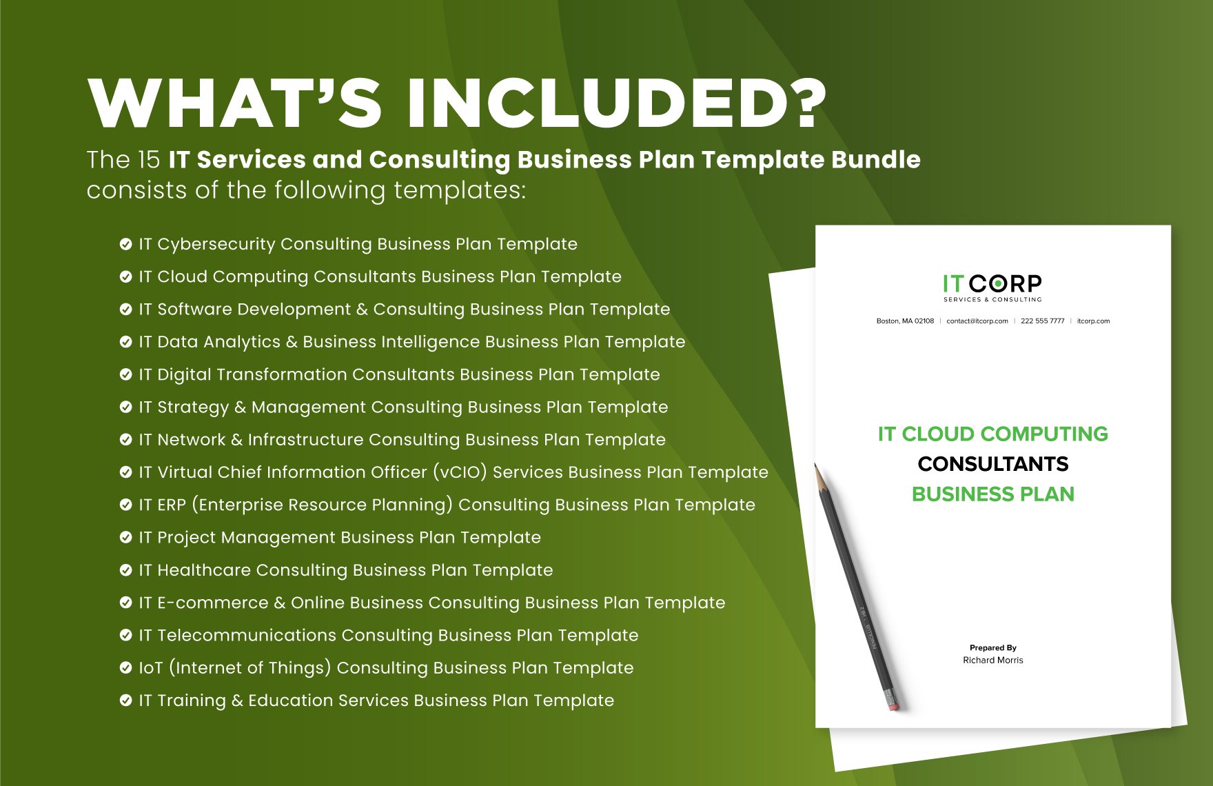 15 IT Services and Consulting Business Plan Template Bundle
