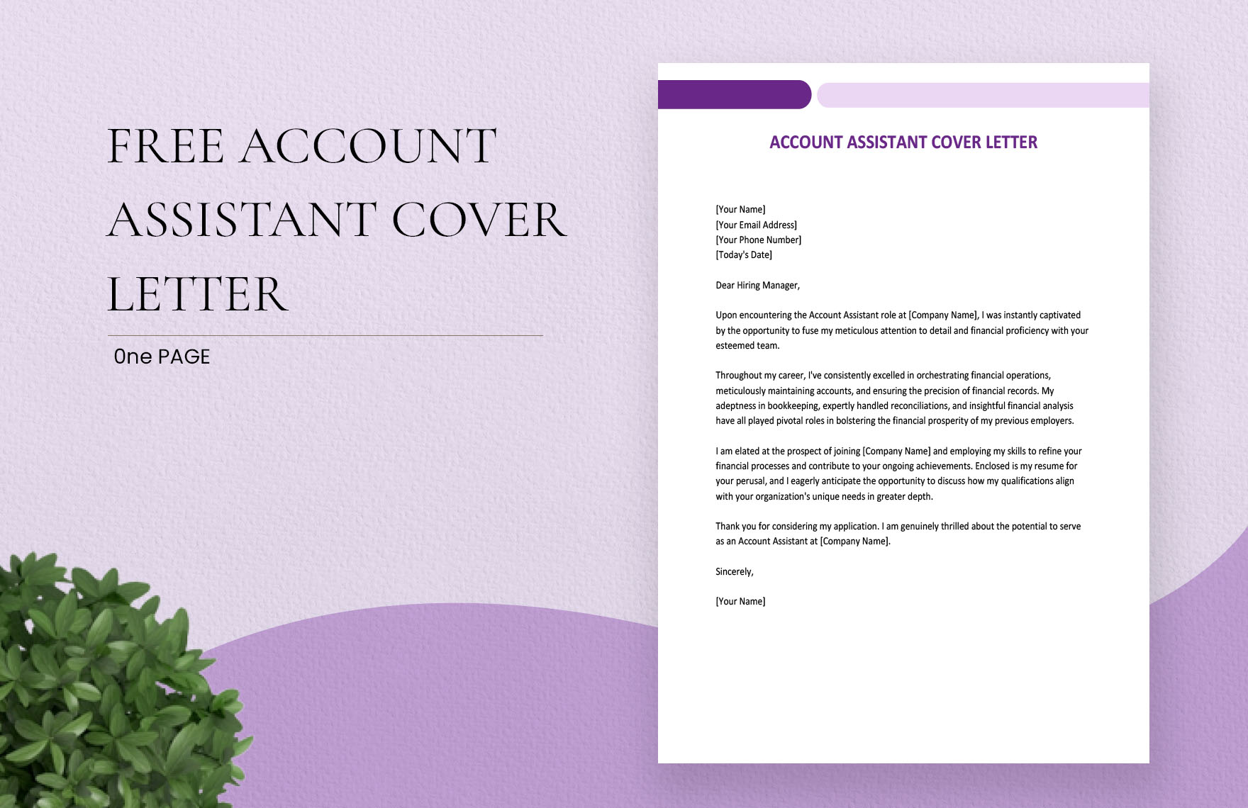 Account Assistant Cover Letter