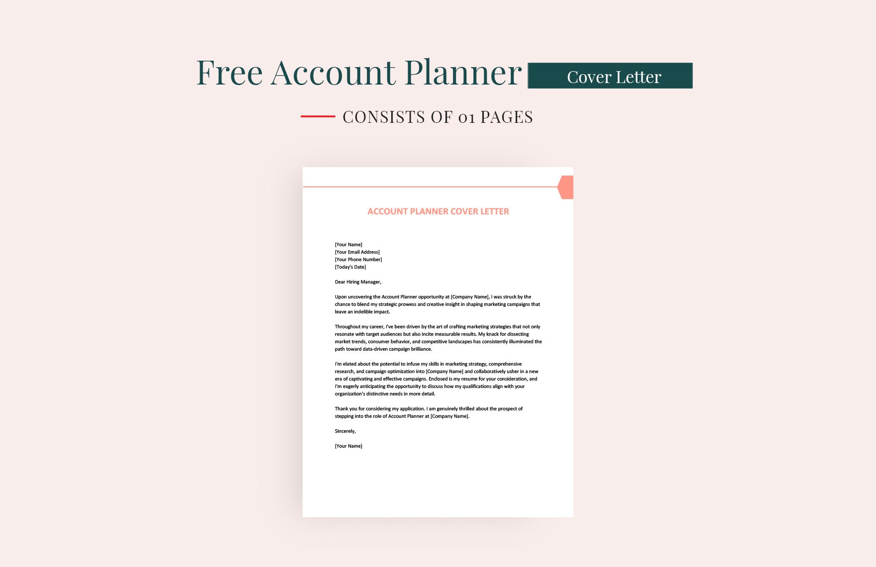 Account Planner Cover Letter