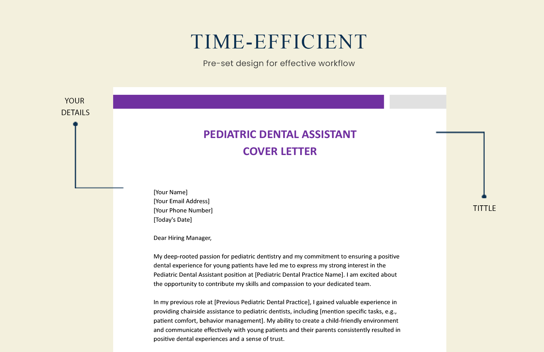 Pediatric Dental Assistant Cover Letter