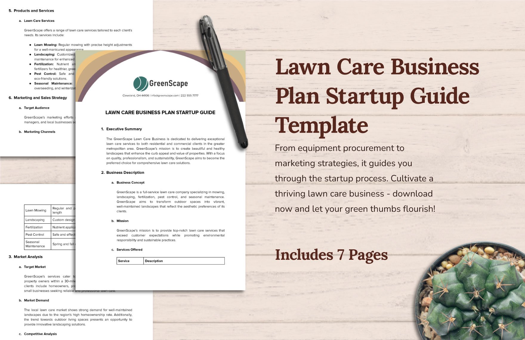 Lawn Care Business Plan Startup Guide Template