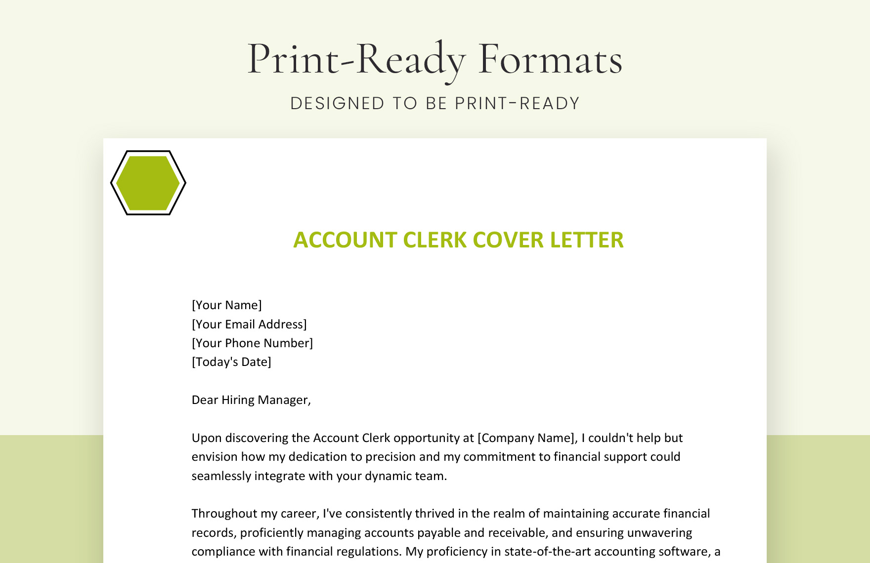 Account Clerk Cover Letter