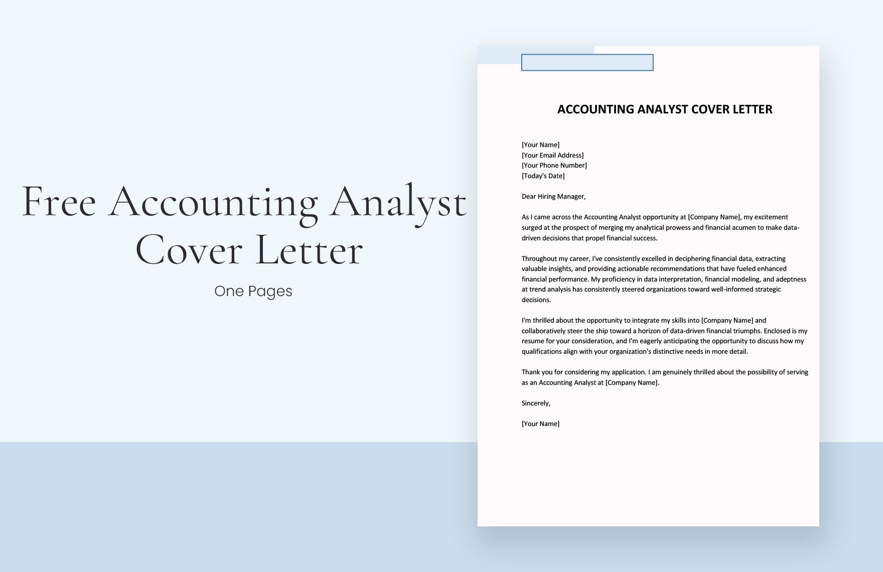 Accounting Analyst Cover Letter in Word, Google Docs