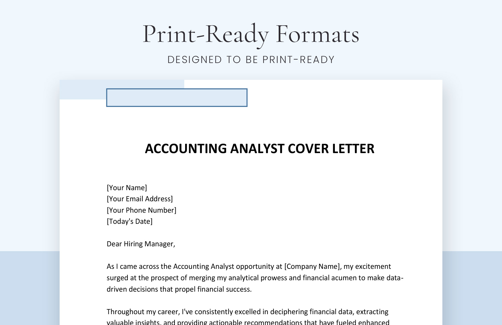 Accounting Analyst Cover Letter