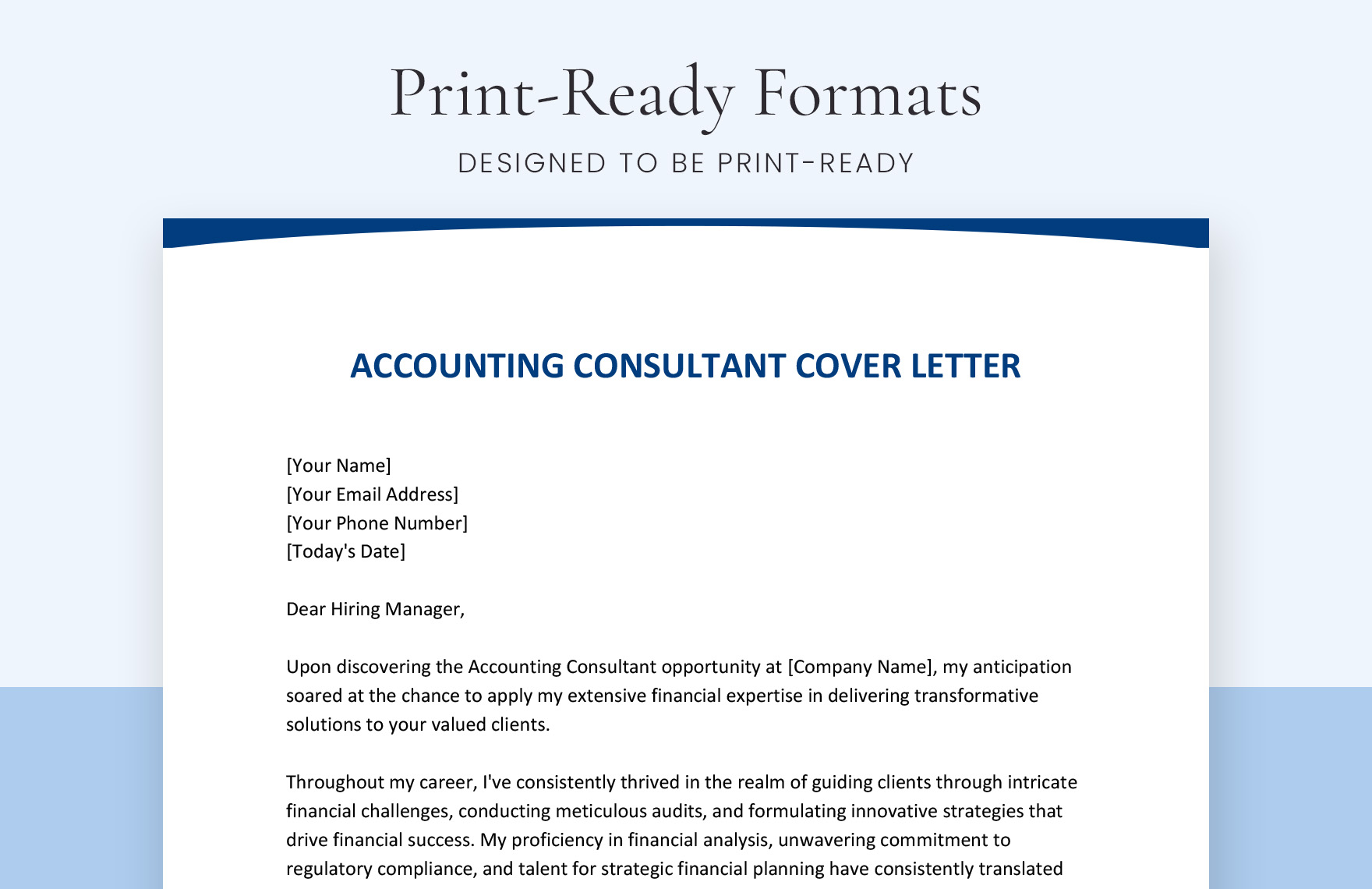 Accounting Consultant Cover Letter
