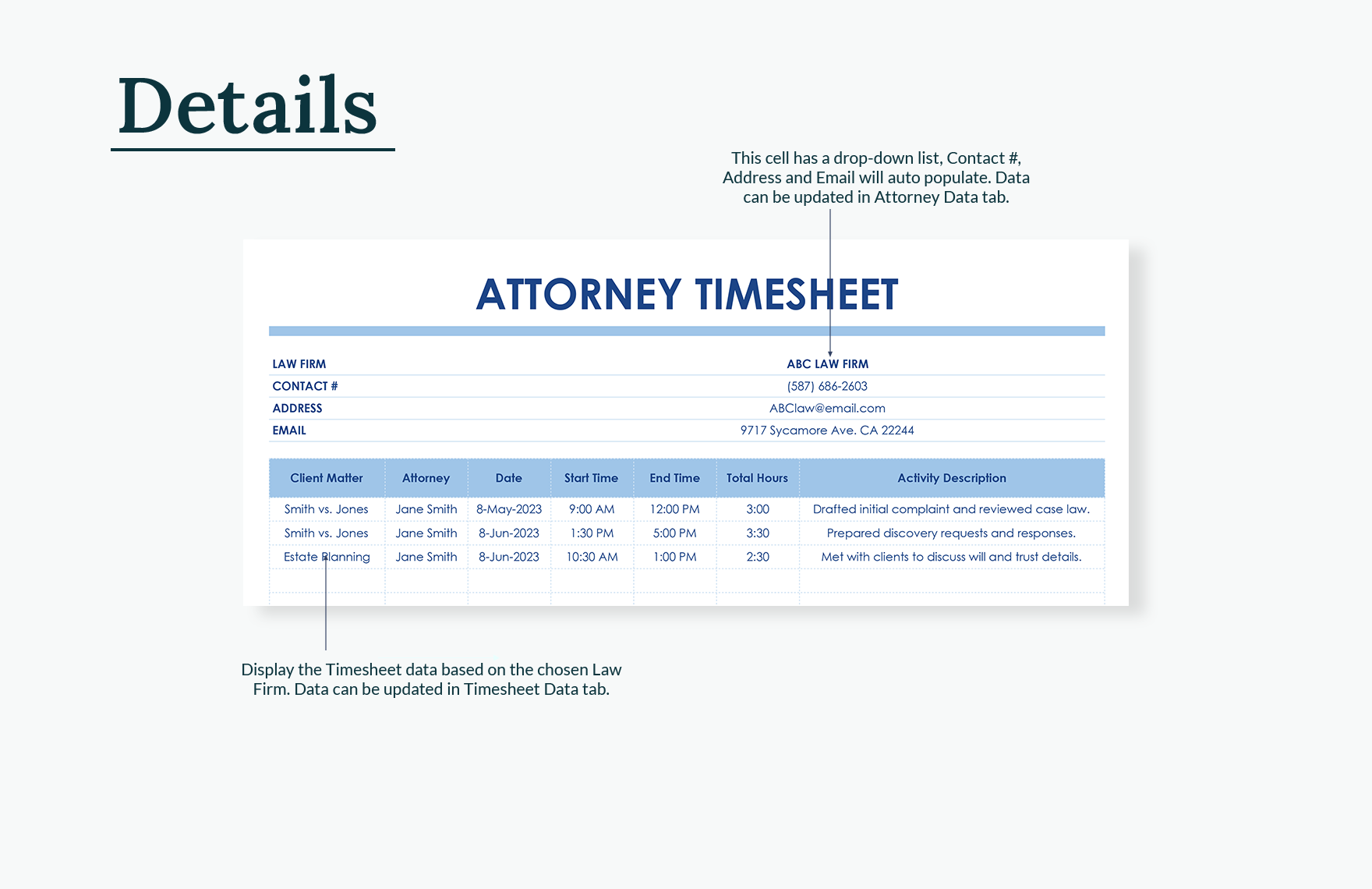 Attorney Timesheet Template