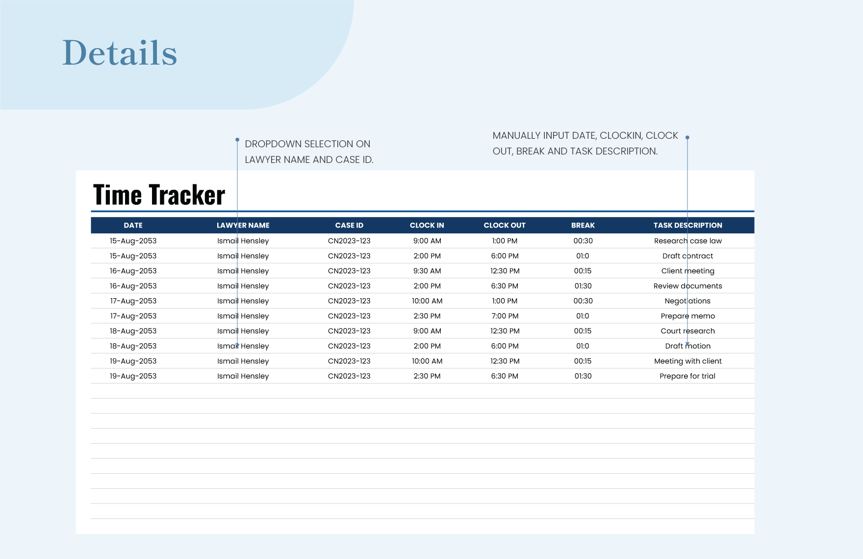 Lawyer Timesheet Template Download In Excel Google Sheets Template Lawyer Timesheet Template Download In Excel Google Sheets Template