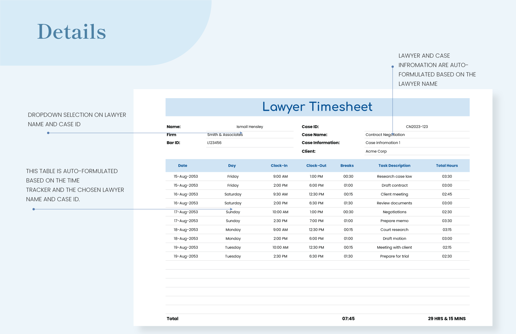 Lawyer Timesheet Template Download In Excel Google Sheets Template Lawyer Timesheet Template Download In Excel Google Sheets Template
