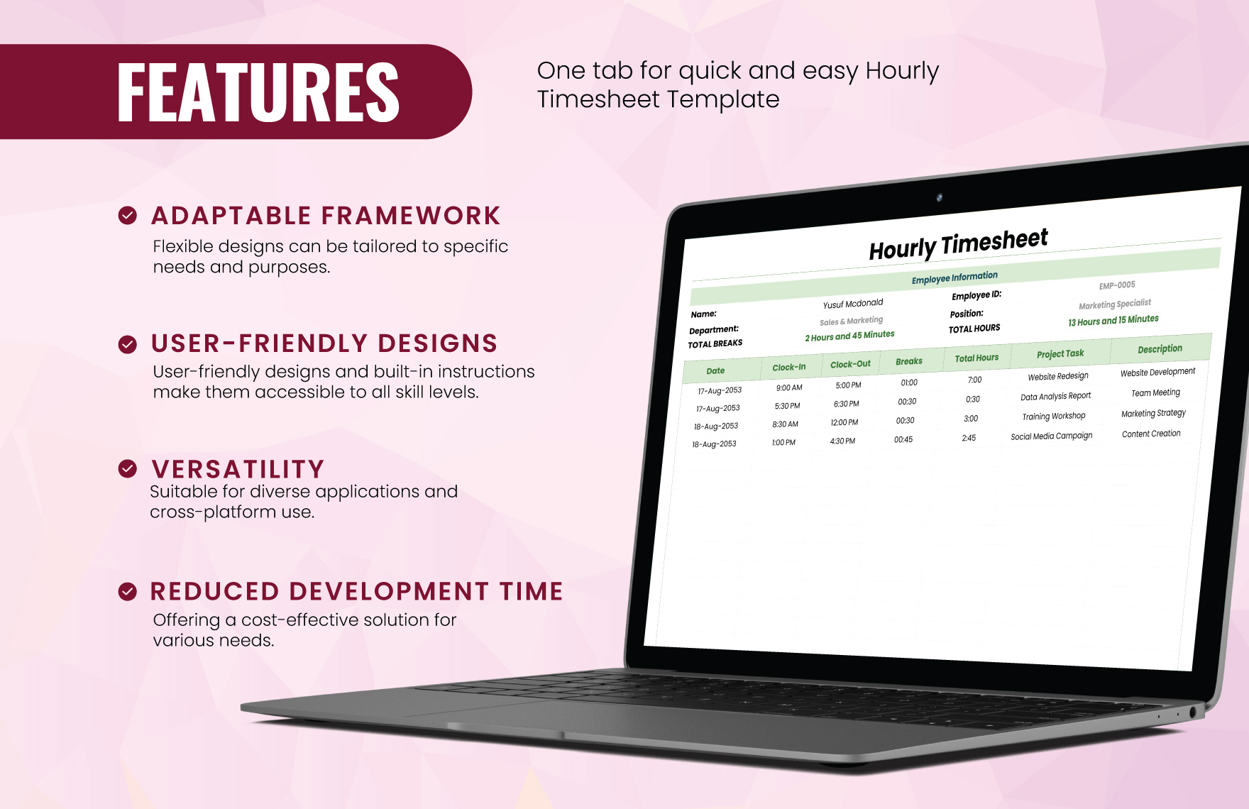 Hourly Timesheet Template