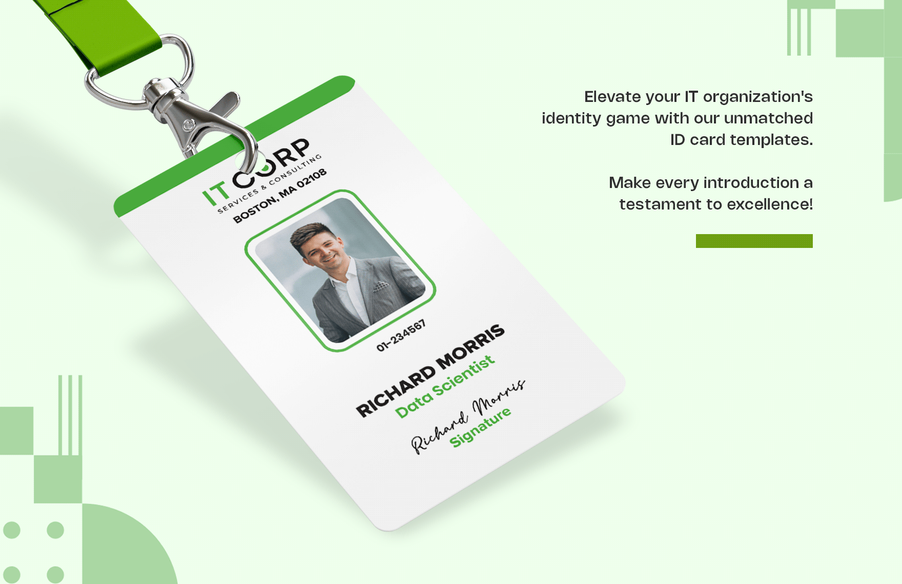 IT Business Intelligence & Analytics Consulting ID Card Template