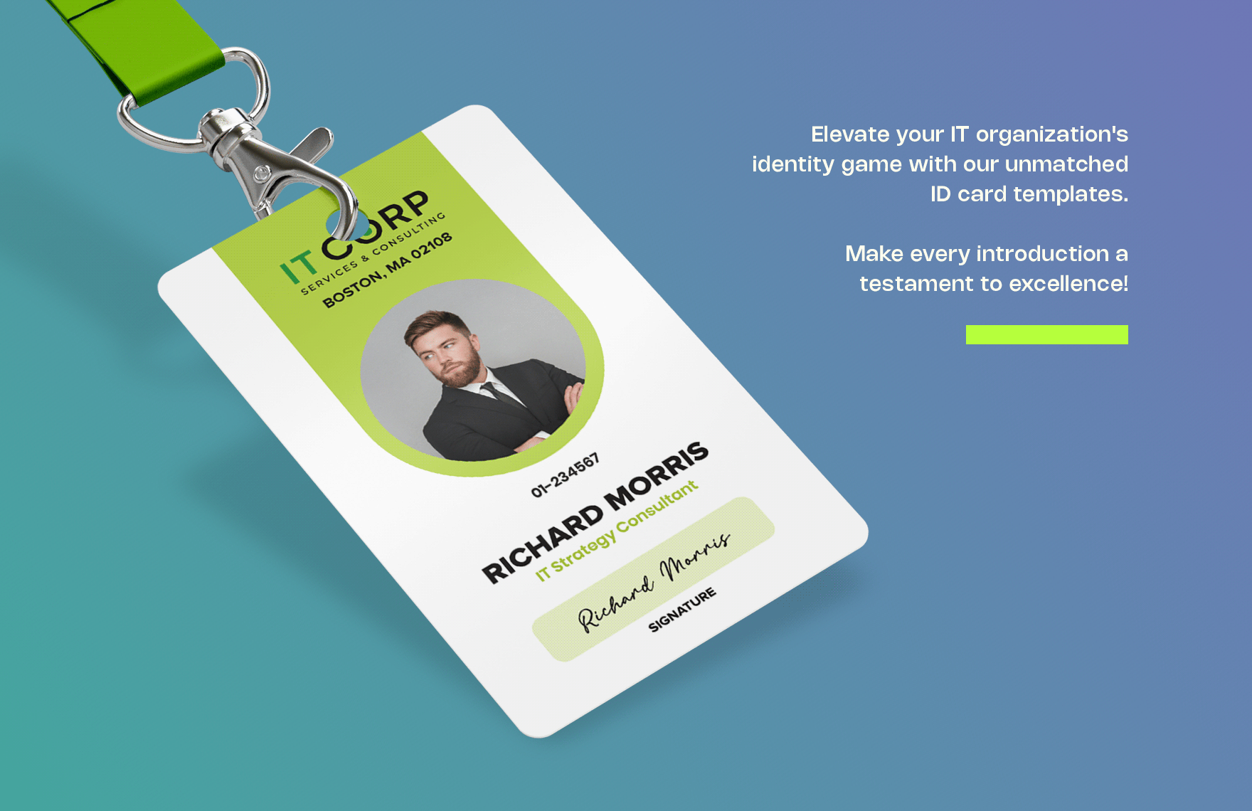 IT Strategy & Management Consulting ID Card Template