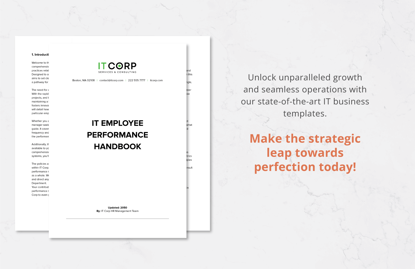 IT Employee Performance Handbook Template