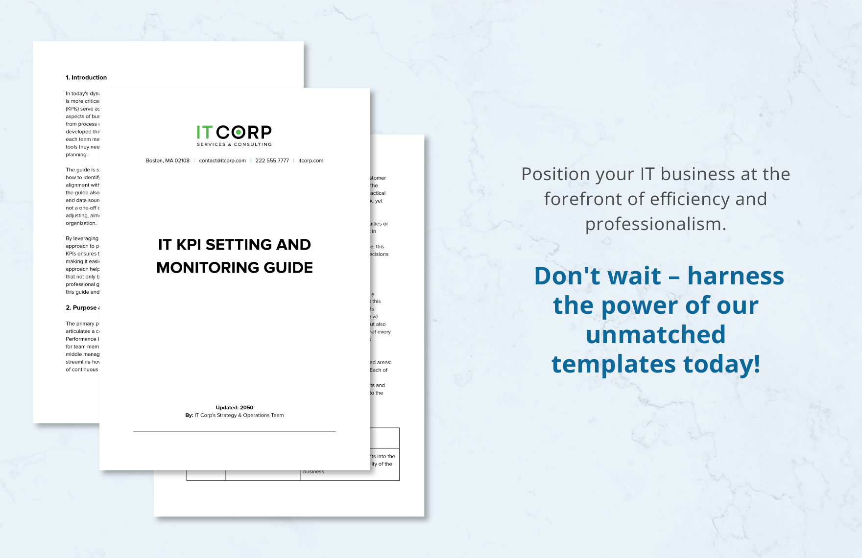 IT KPI Setting and Monitoring Guide Template