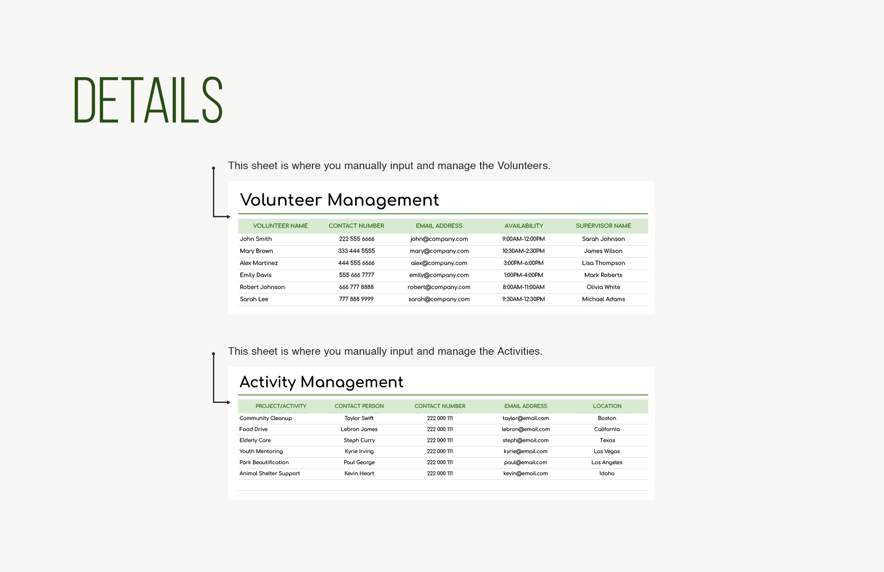 Volunteer Timesheet Template