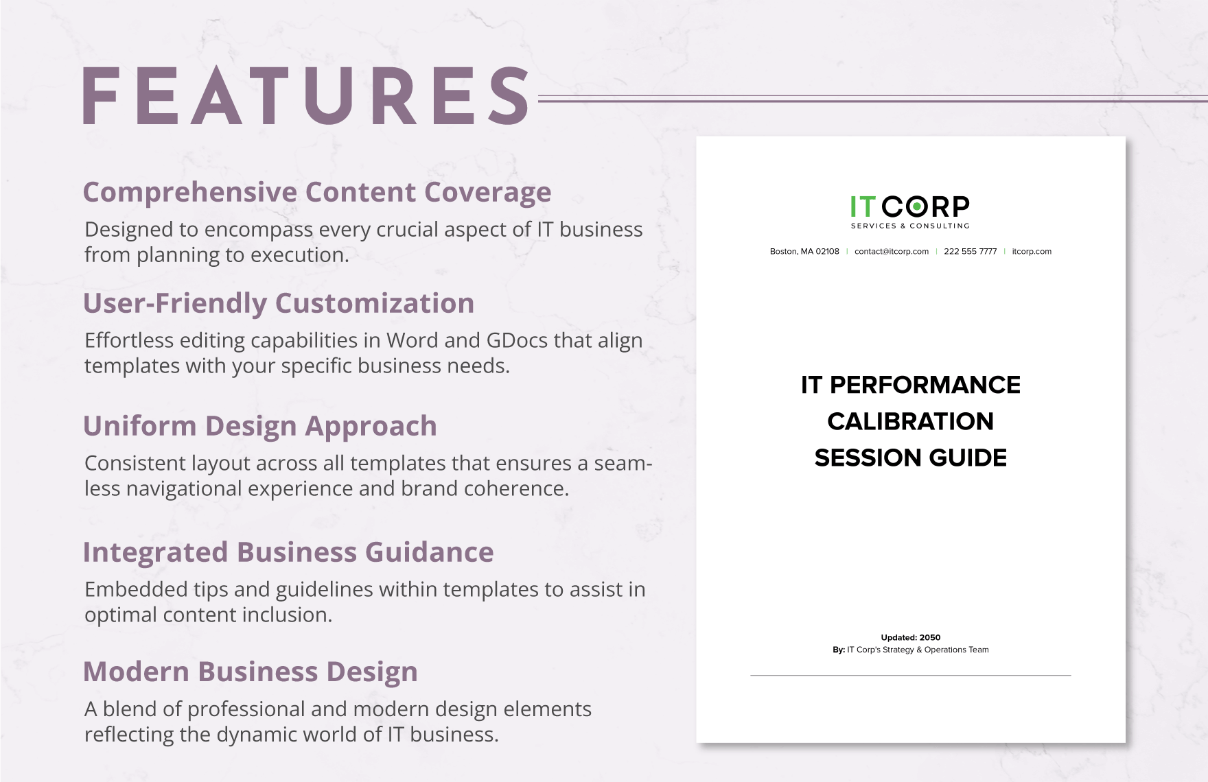 IT Performance Calibration Session Guide Template