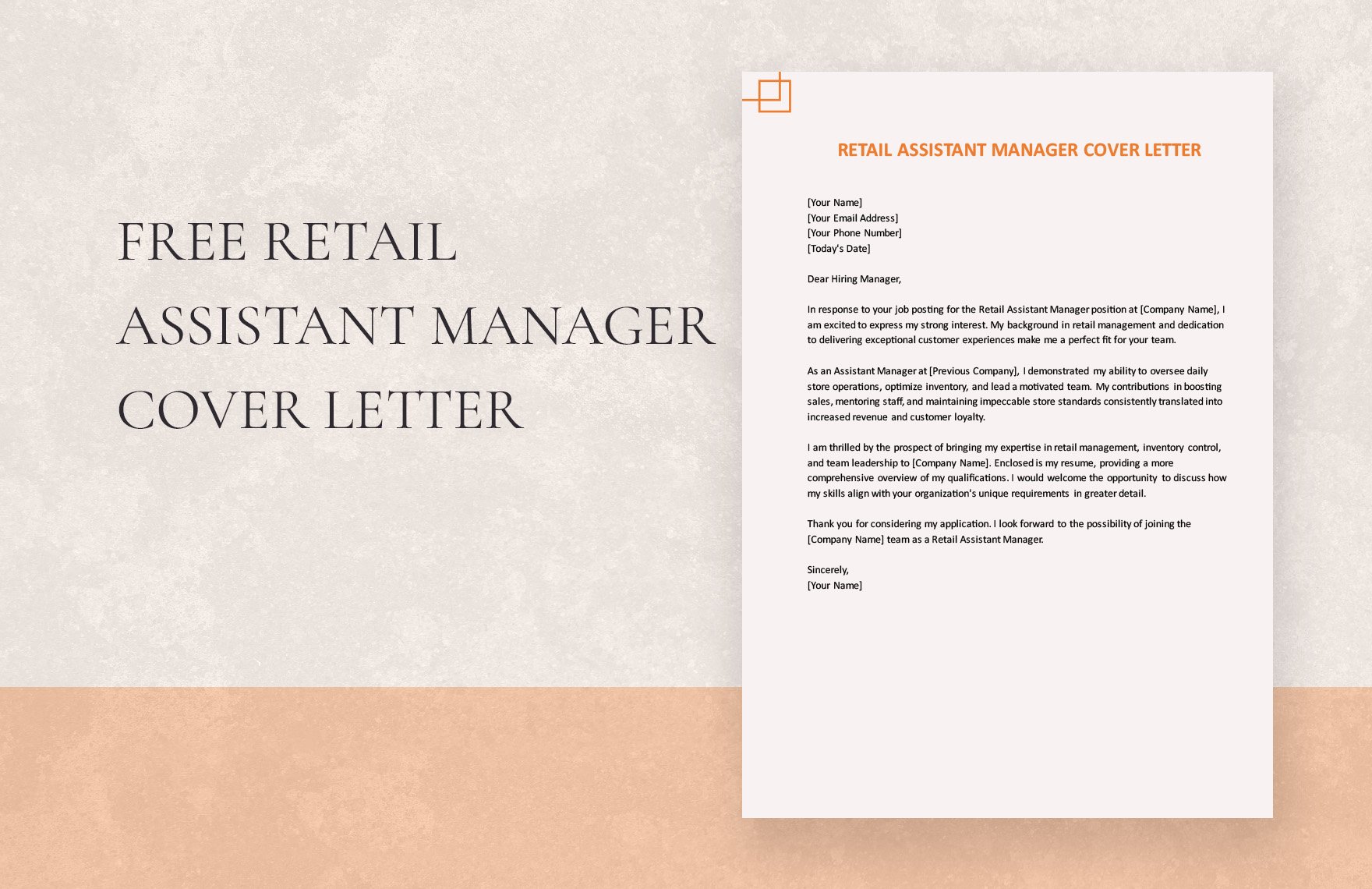 Retail Assistant Manager Cover Letter