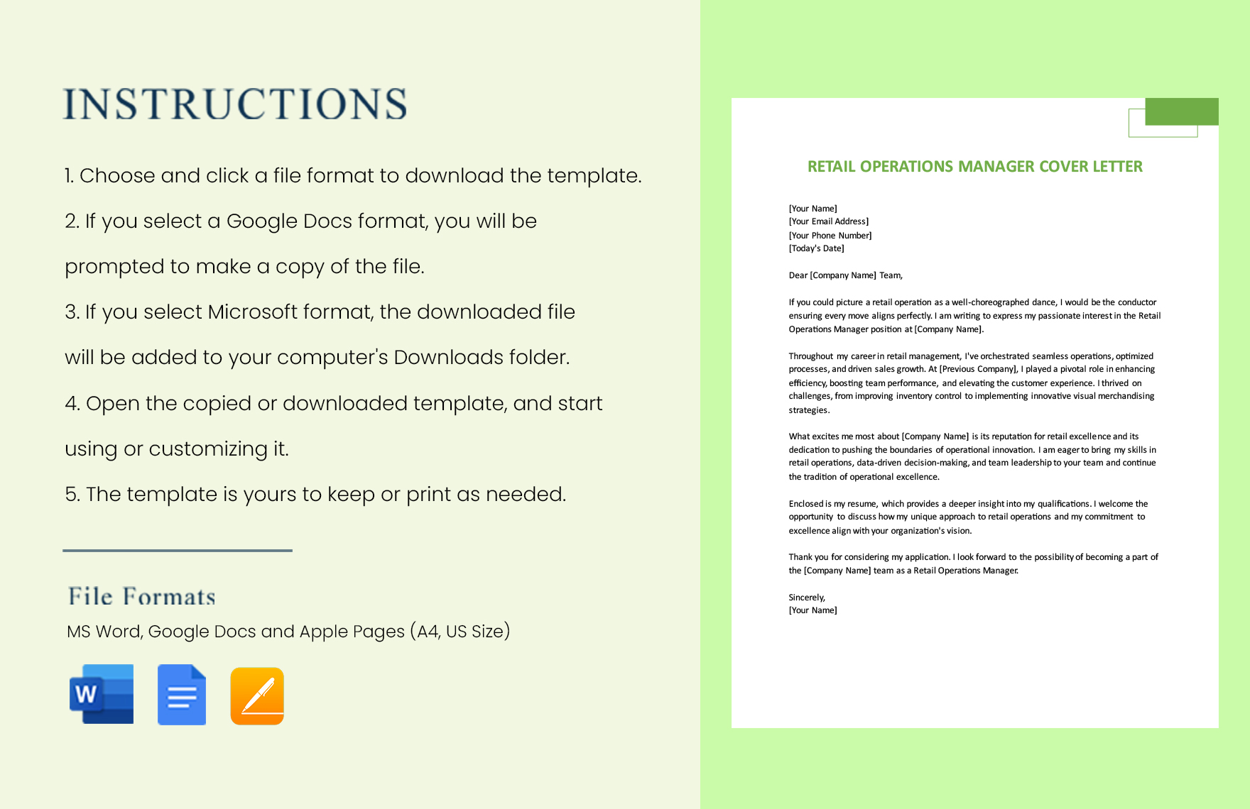 Retail Operations Manager Cover Letter