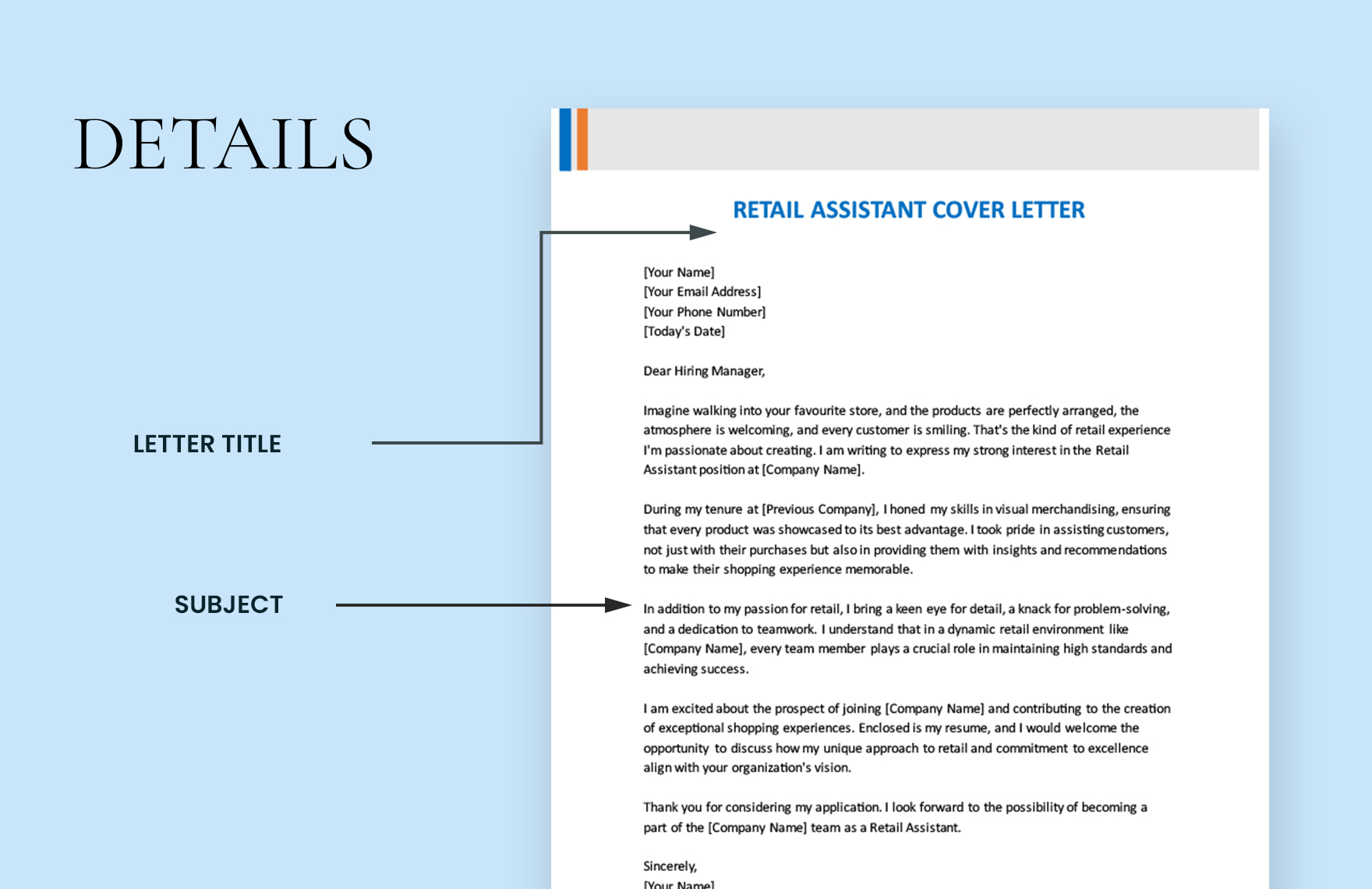 Retail Assistant Cover Letter
