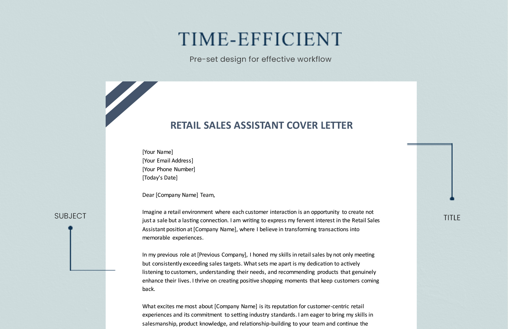 Retail Sales Assistant Cover Letter