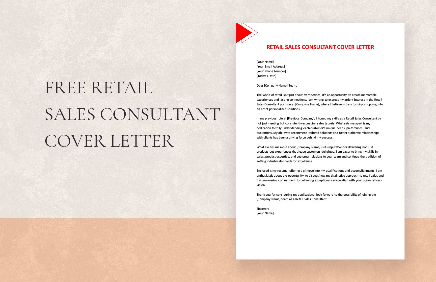 Retail Sales Consultant Cover Letter