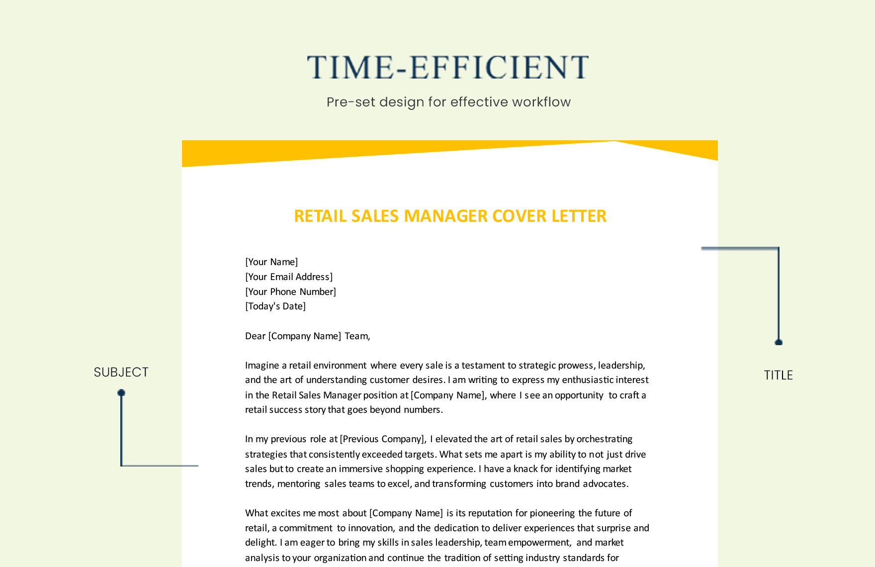 Retail Sales Manager Cover Letter