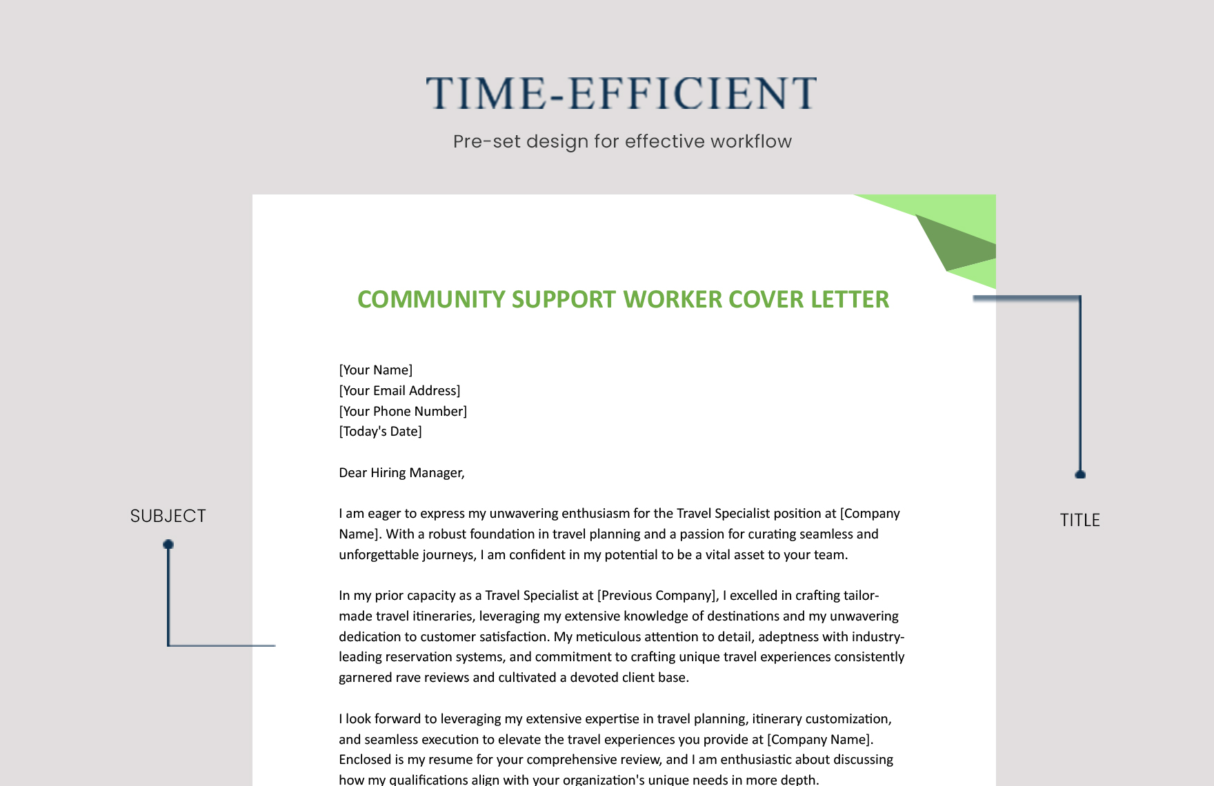 Community Support Worker Cover Letter