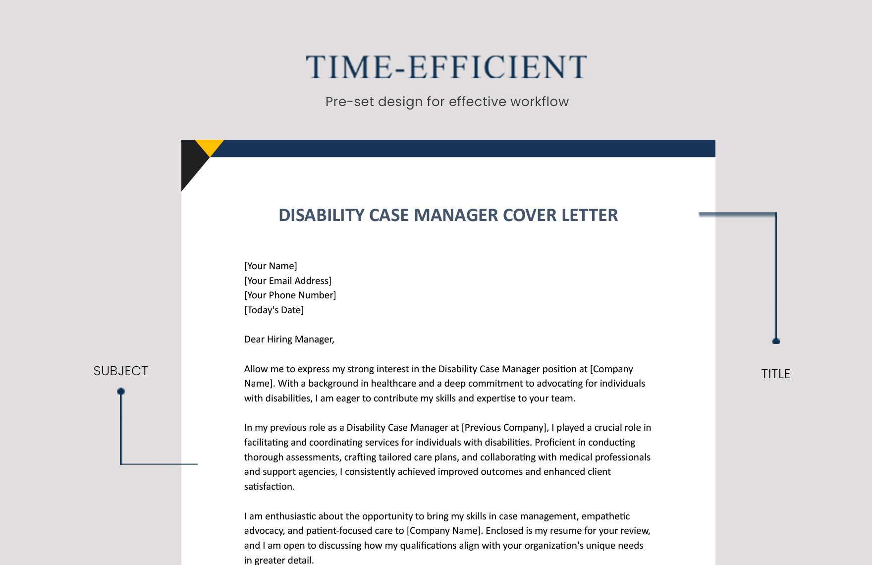 Disability Case Manager Cover Letter