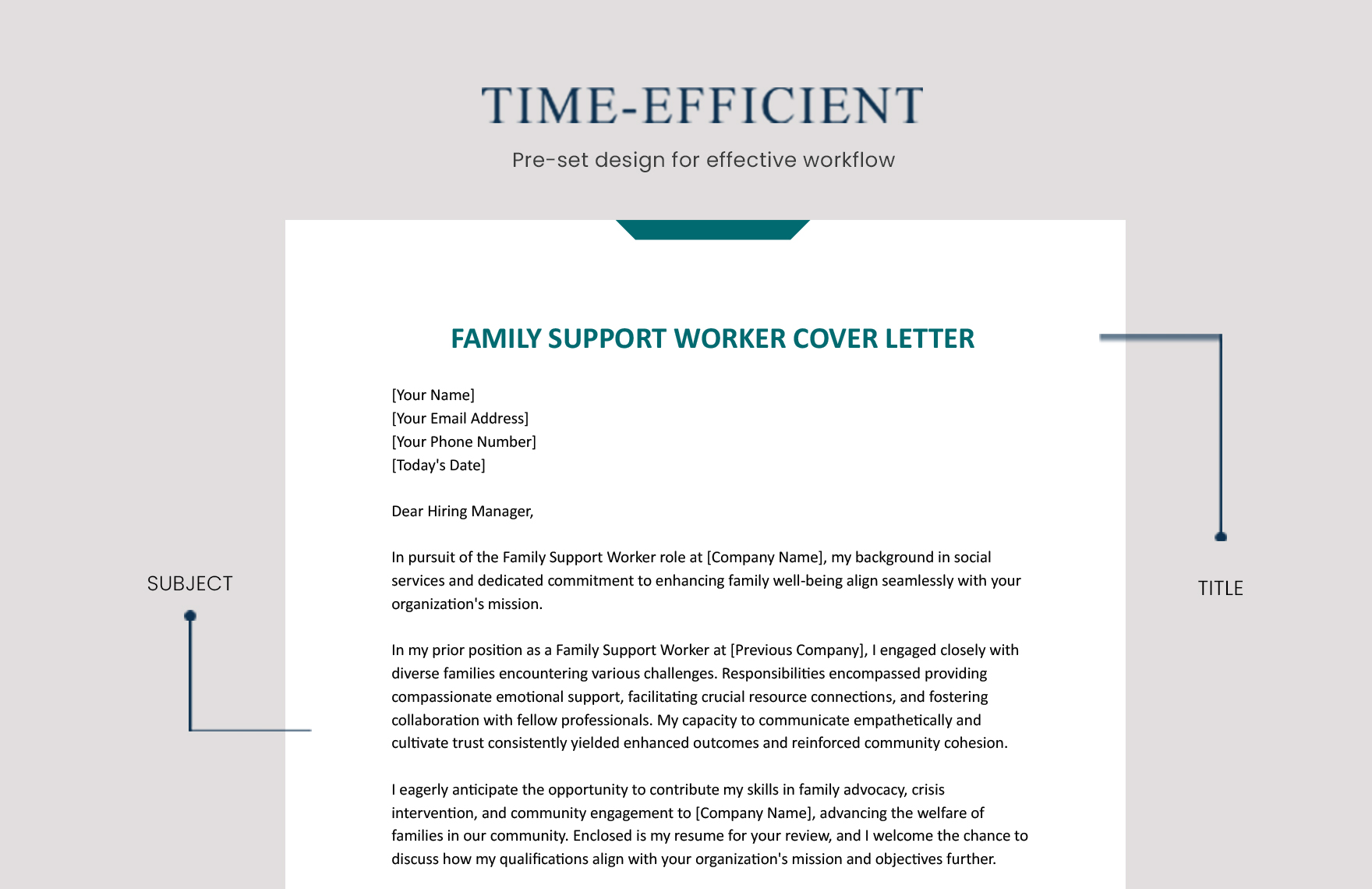 Family Support Worker Cover Letter