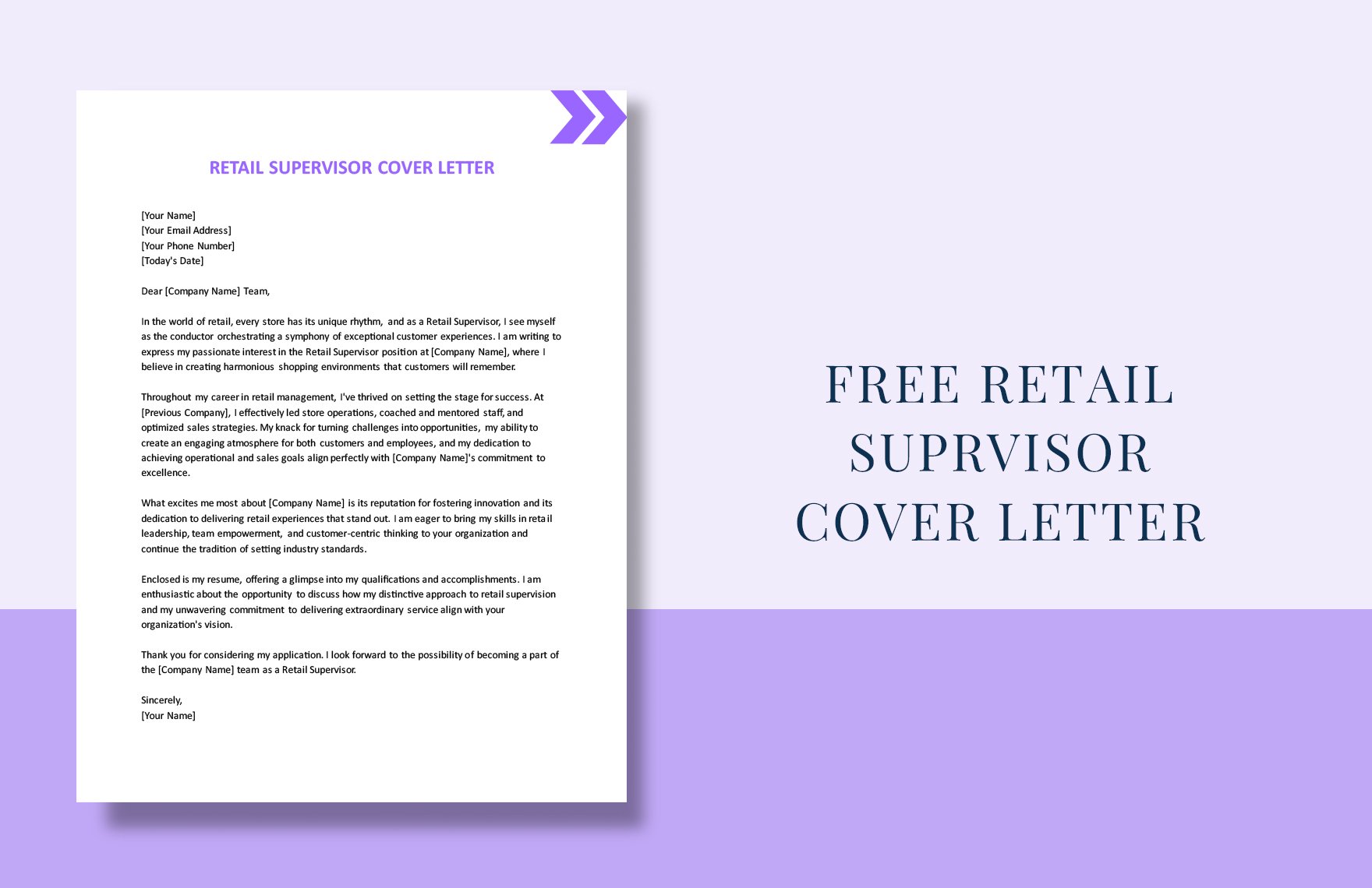 Retail Supervisor Cover Letter in Word, Google Docs, PDF