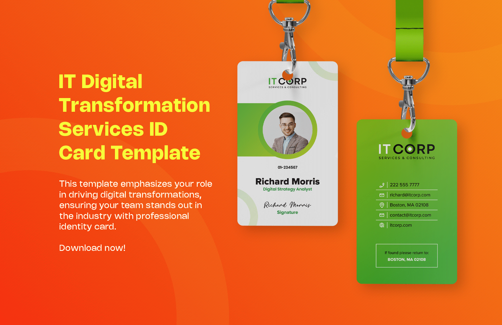 IT Digital Transformation Services ID Card Template