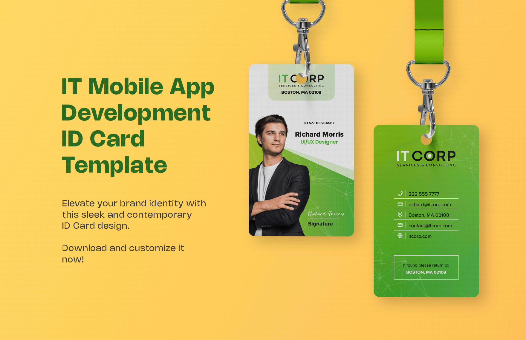 IT Mobile App Development ID Card Template in Word, Illustrator, PSD