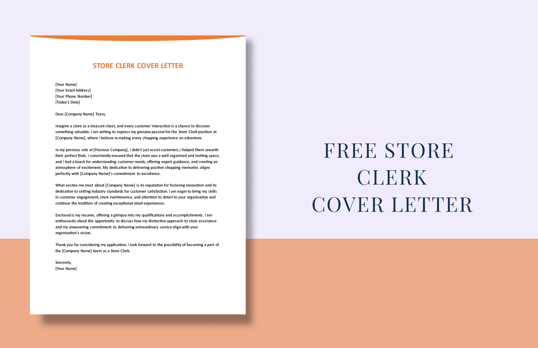 Store Clerk Cover Letter in Word, Google Docs, PDF