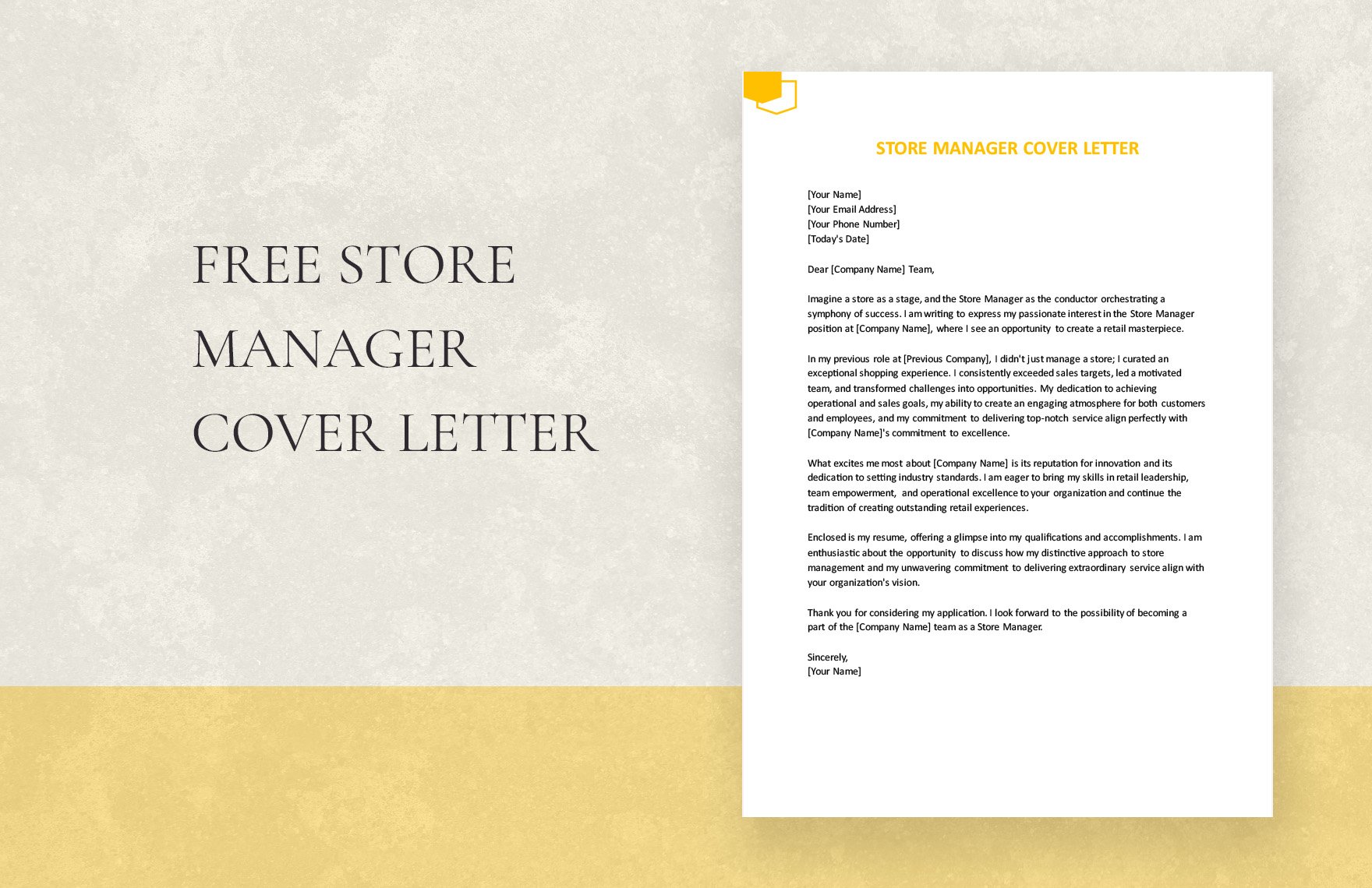 Store Manager Cover Letter in Word, Google Docs, PDF