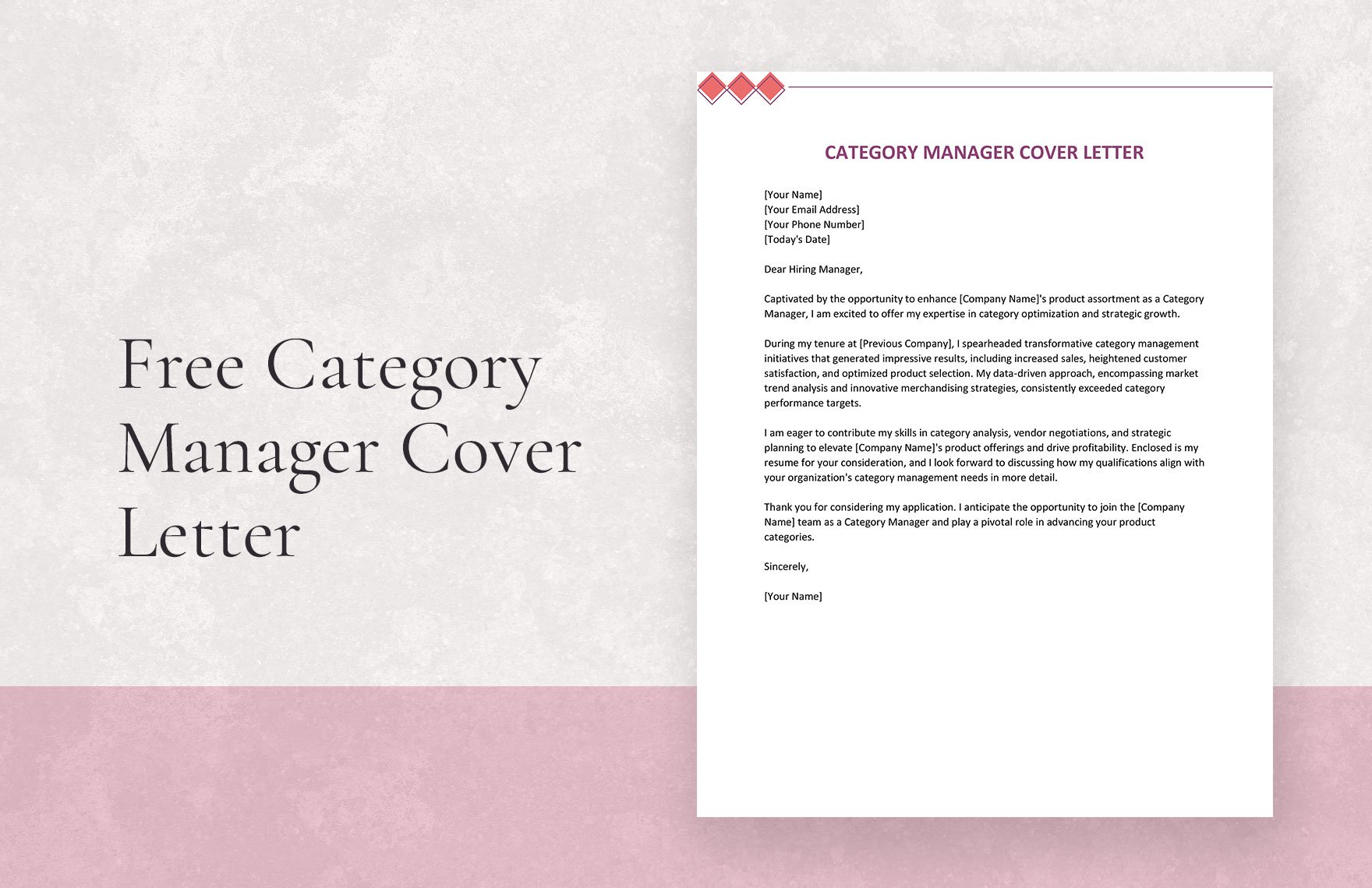 Category Manager Cover Letter