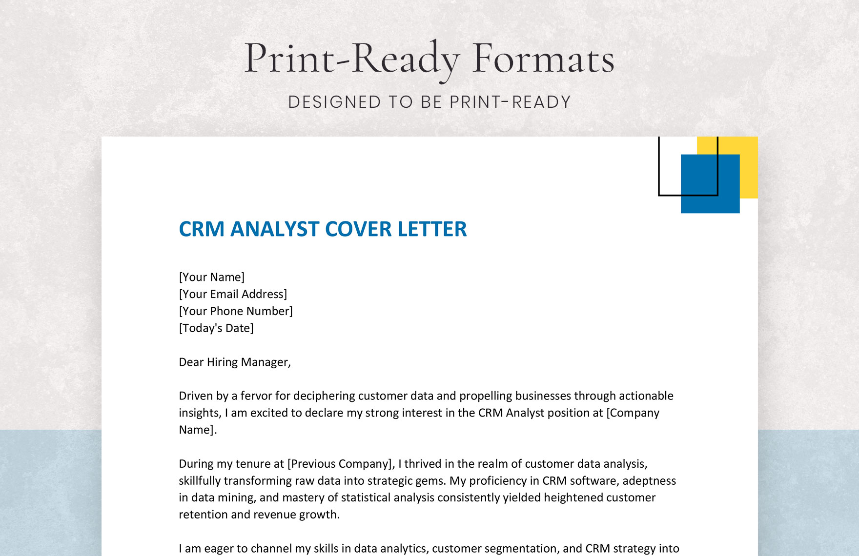 CRM Analyst Cover Letter