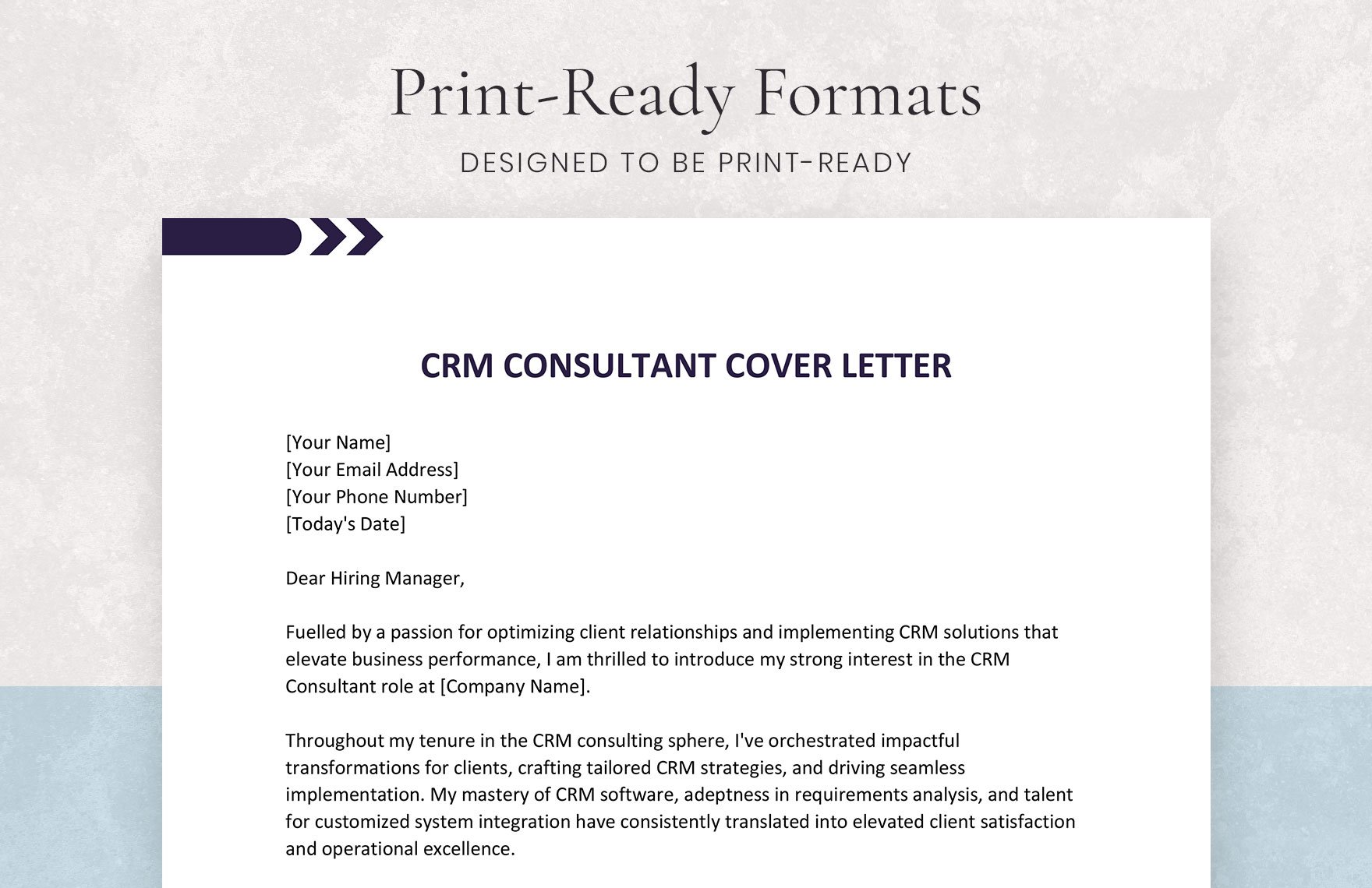 CRM Consultant Cover Letter
