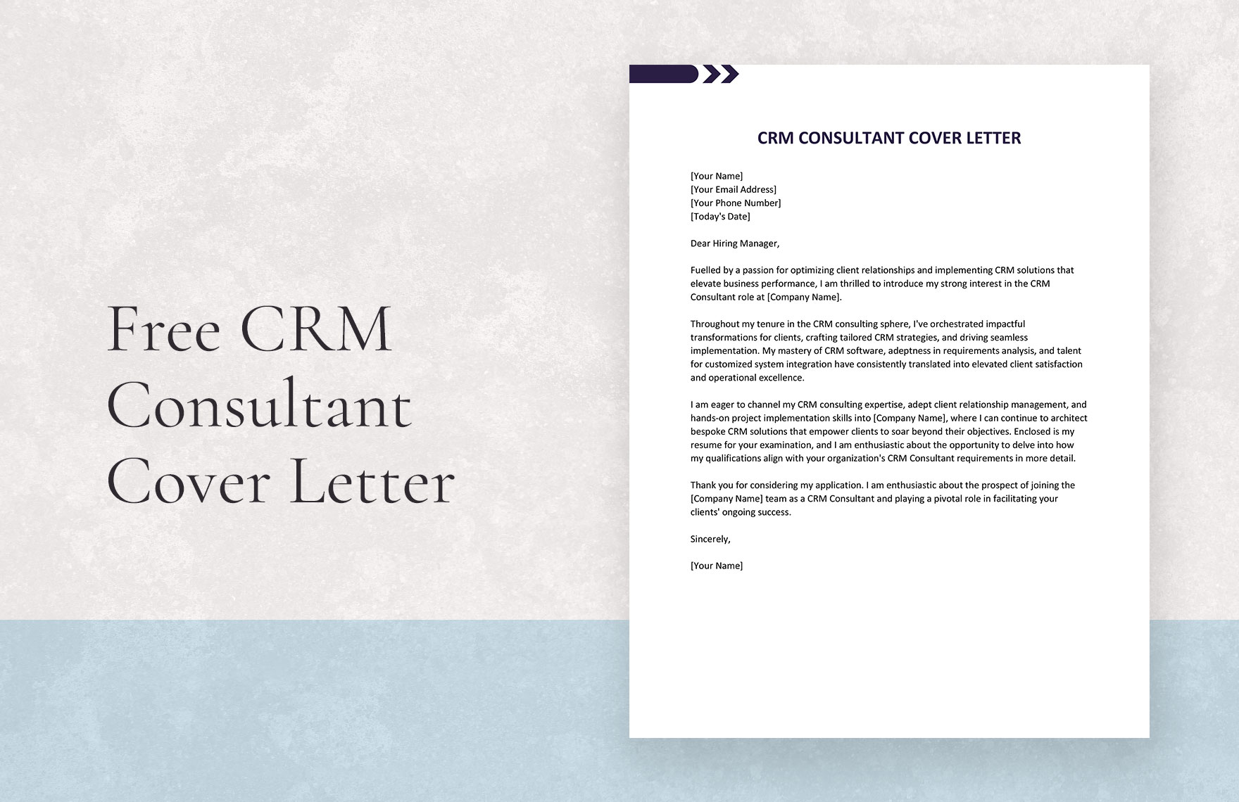 CRM Consultant Cover Letter in Word, Google Docs