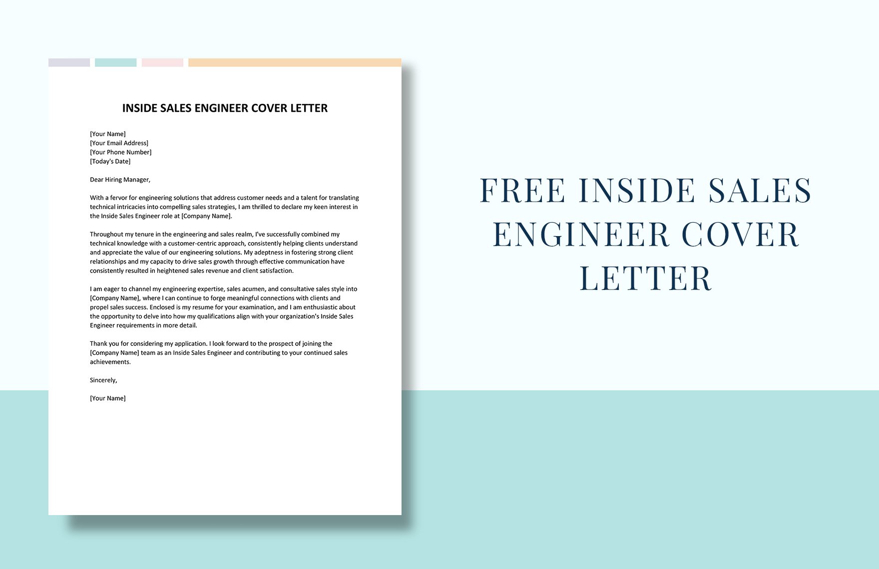 Inside Sales Engineer Cover Letter