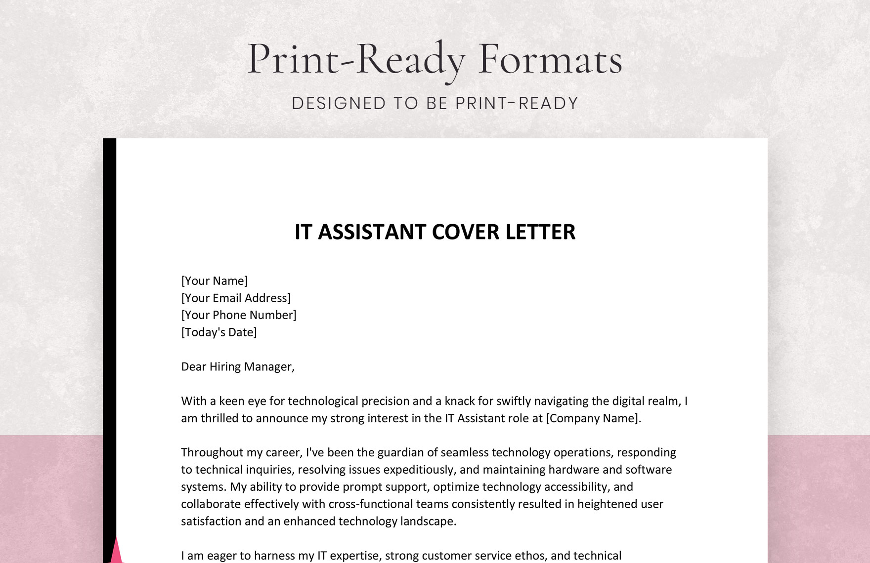 IT Assistant Cover Letter