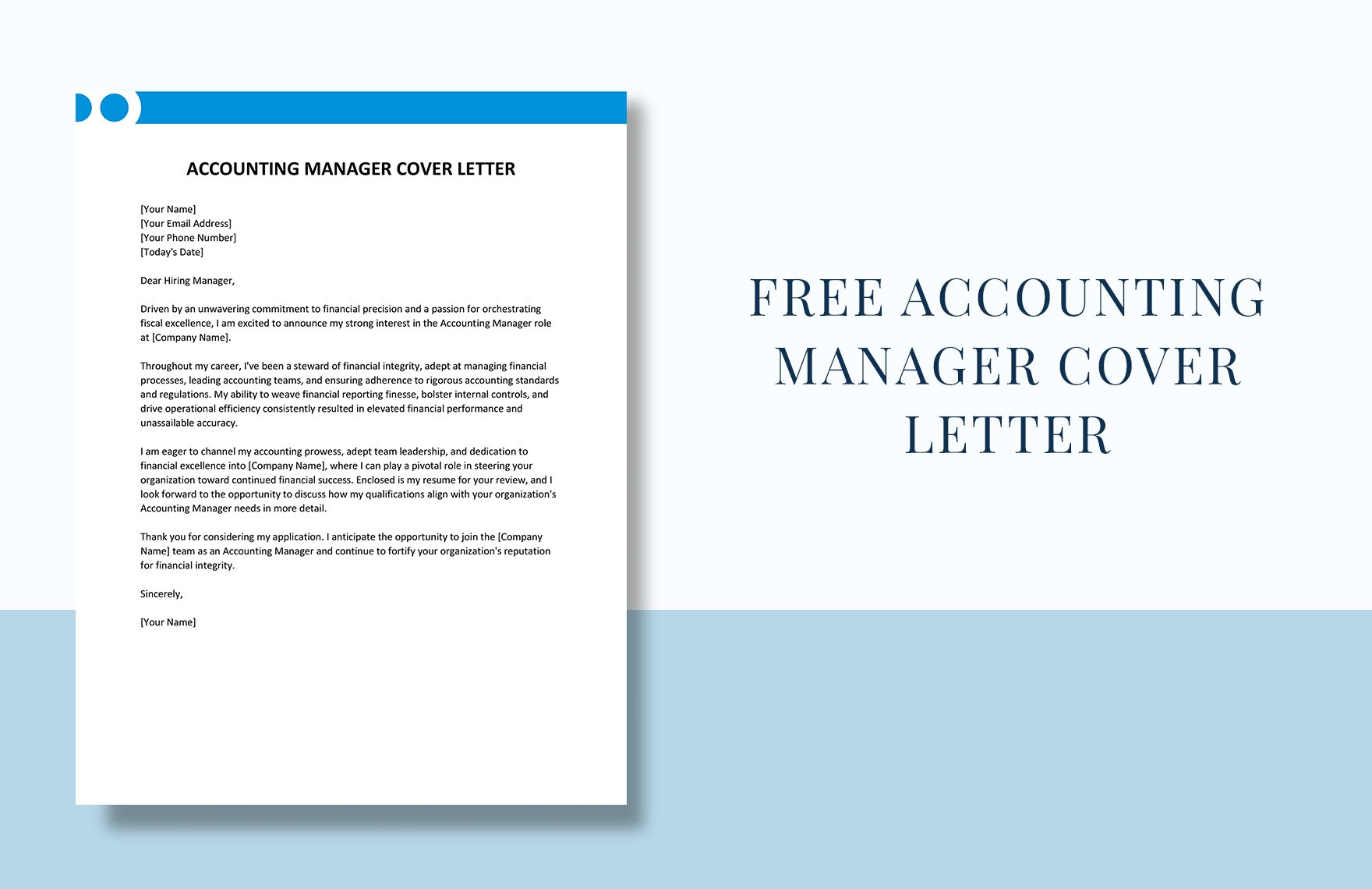 Accounting Manager Cover Letter