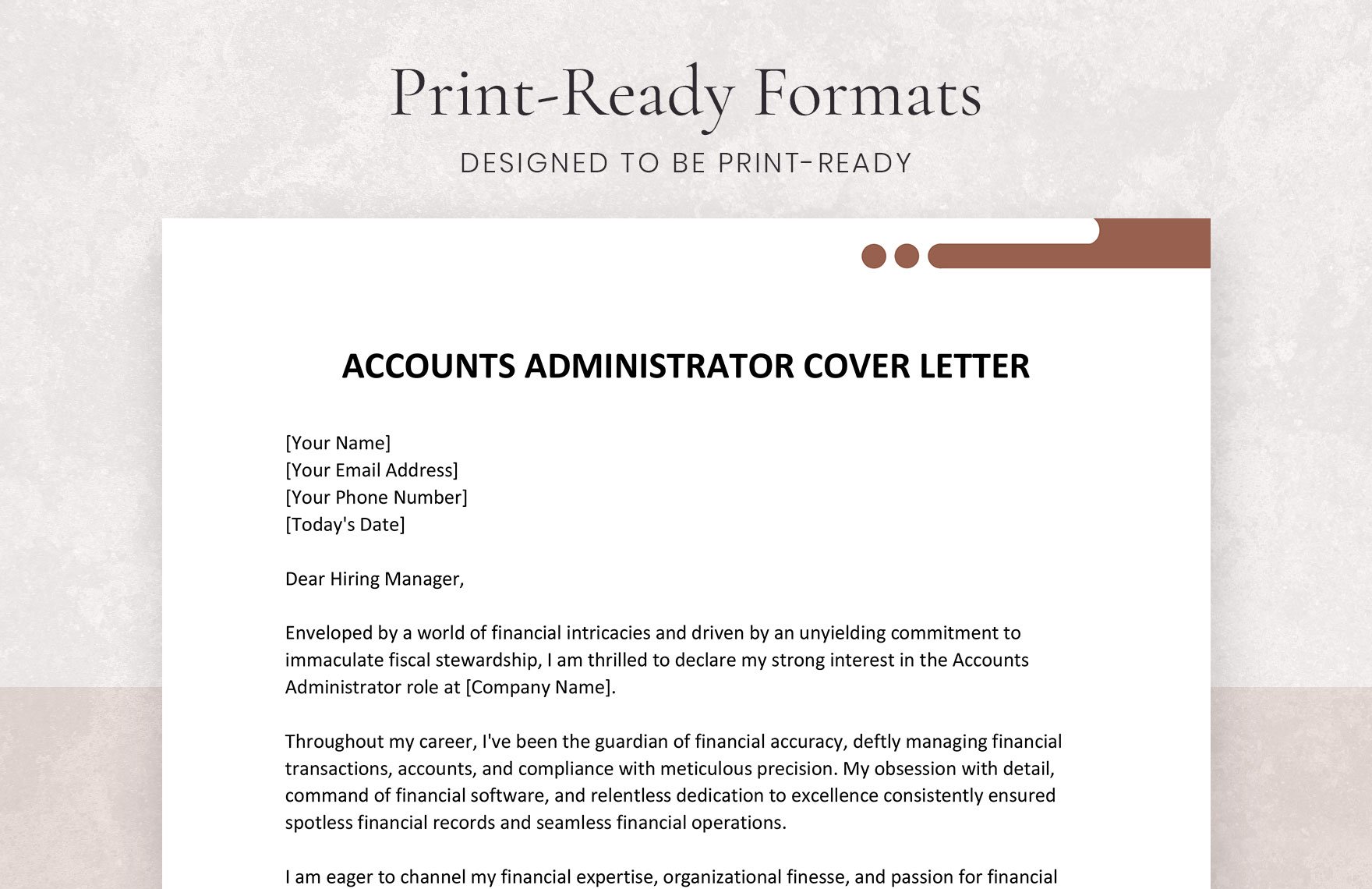 Accounts Administrator Cover Letter